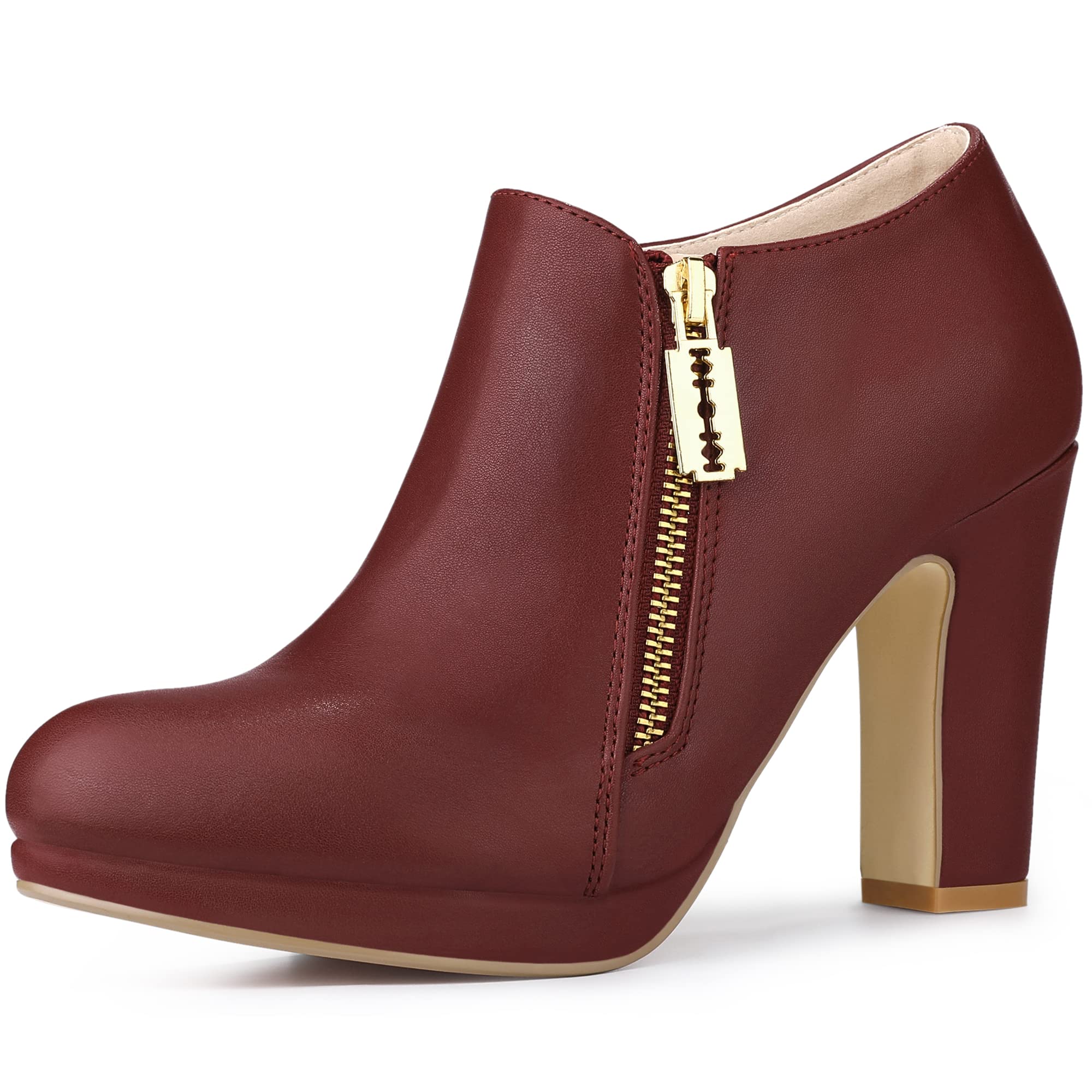 Allegra K Women's Chunky Heel Ankle Boots - Round Toe Platform Booties for Fall & Winter | Perfect for Office, Party & Casual Outfits