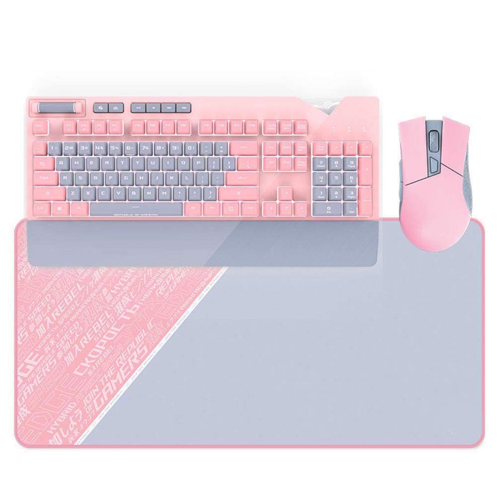 KXA Pink Gaming Mechanical Keyboard and Mouse Set with RGB Backlight - Complete Gaming Bundle for PC, PS4, PS5, Xbox | Includes Wired Keyboard, Gaming Mouse, Headset & Mouse Pad for Esports, Streaming & Office Work