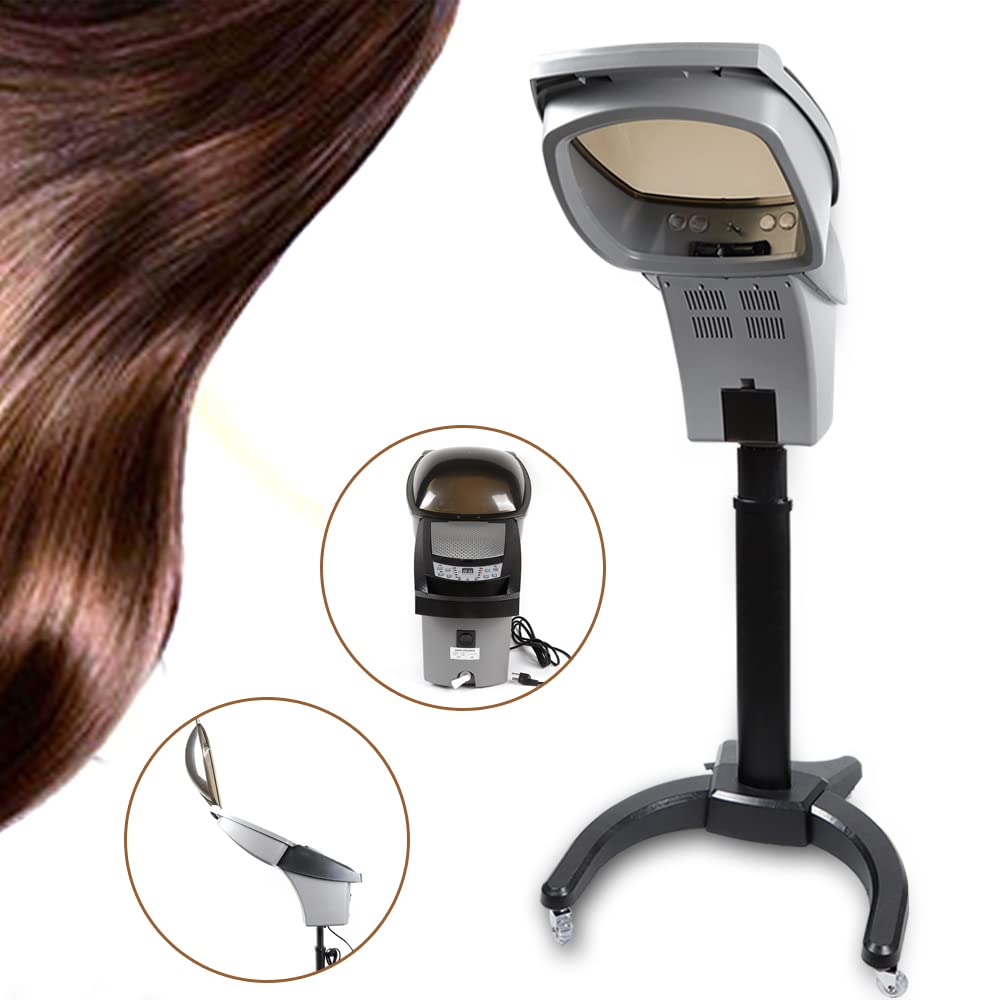 **Munsinn Professional Standing Hair Steamer with Micro Mist & Ozone - Salon & Home Use Hooded Floor Steamer for Deep Conditioning, Oil Treatment & SPA - Includes Rolling Stand (Black) - Perfect for Salons, Home Hair Care & Relaxing SPA Treatments**