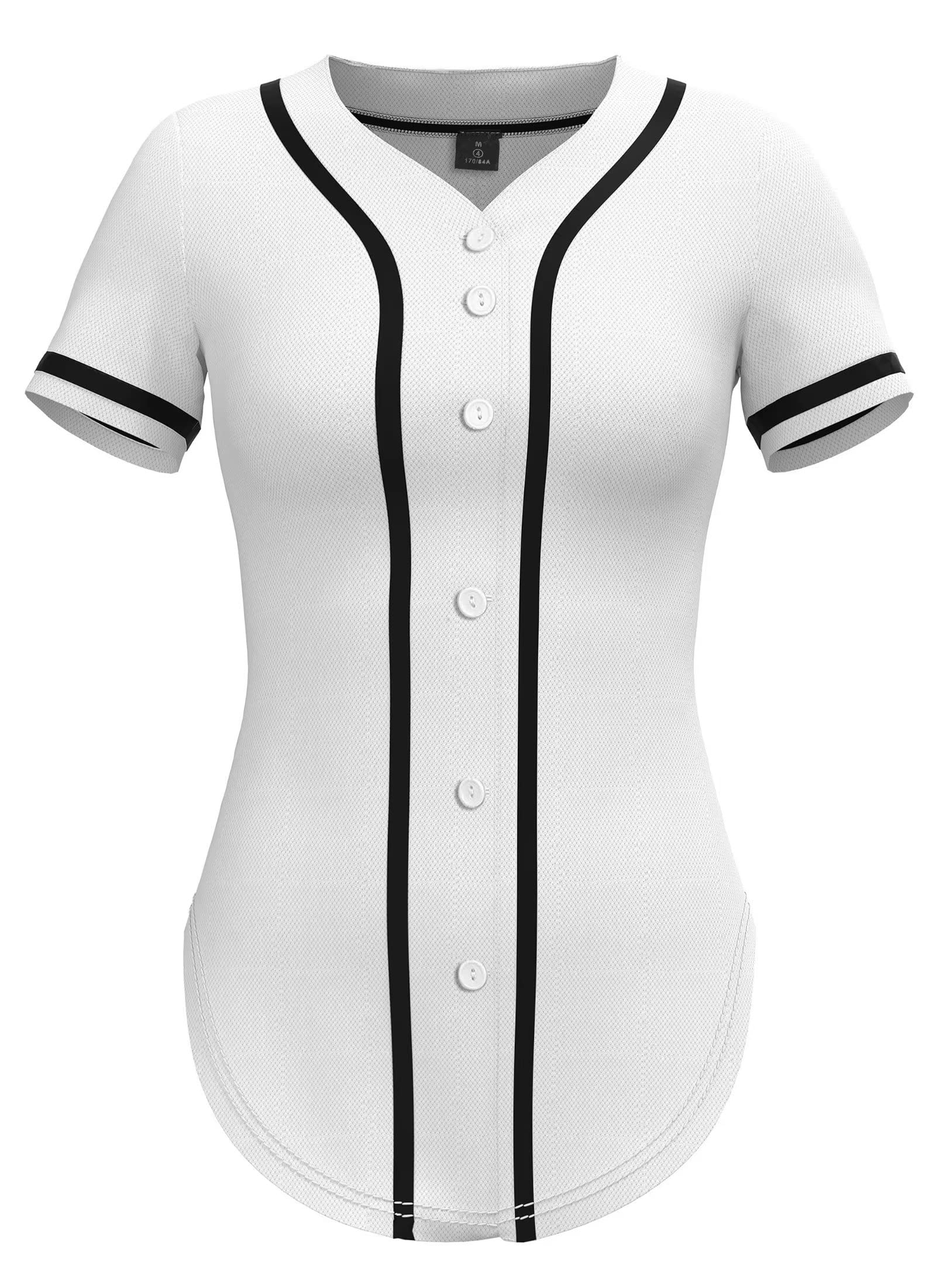 DHSPKN Women's Baseball Jersey - Button Down Blank Plain Softball Jersey, Short Sleeve Hip Hop Shirt for Active Team Sports & Casual Wear | Perfect for Softball Games, Hip Hop Fashion, and Sports Uniforms