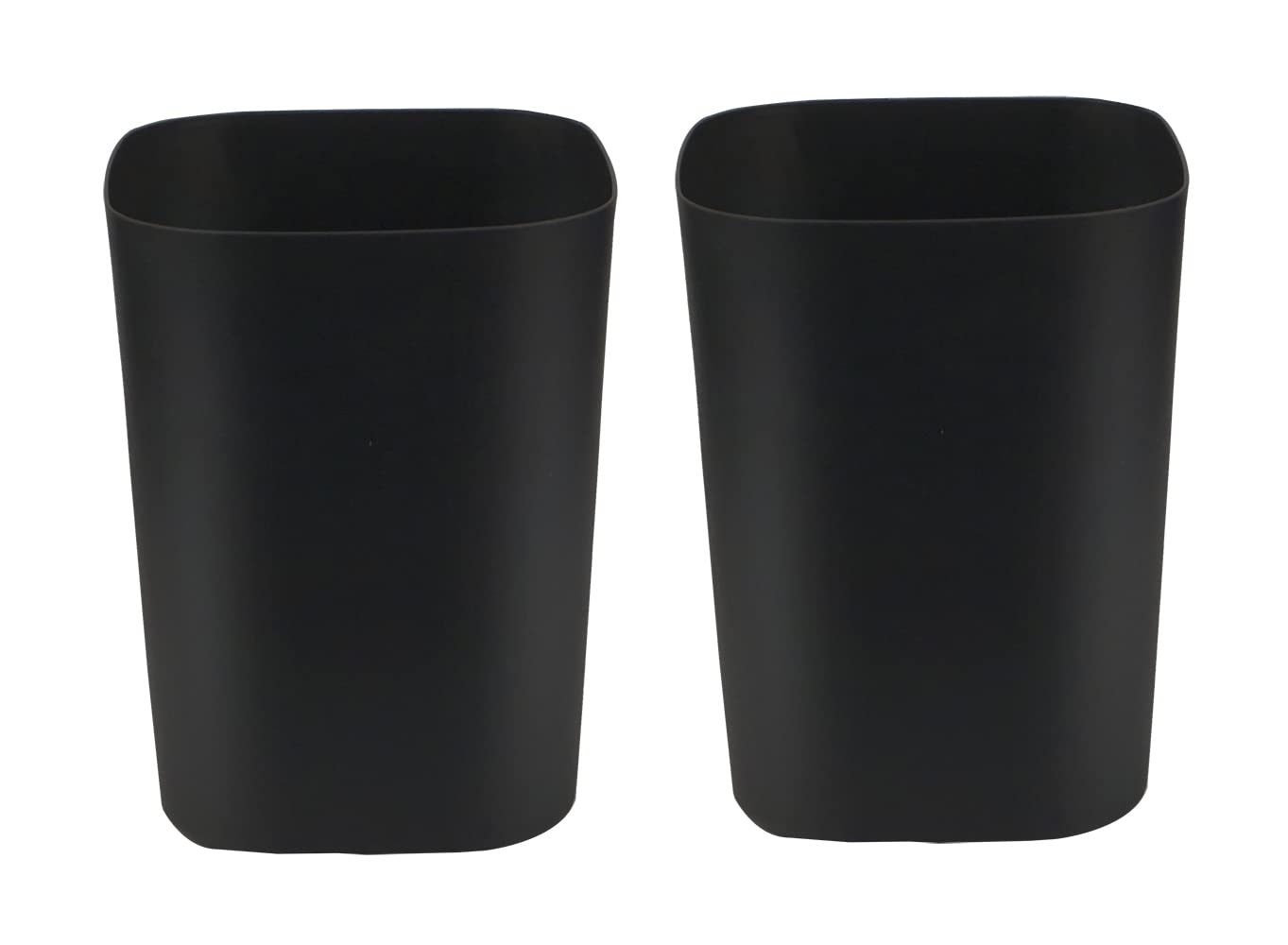 2 Pack Besli 2 Gallon Small Trash Can - Black Waste Basket for Bathroom, Bedroom, Kitchen & Office - Perfect for Home, Dorm & Office Spaces