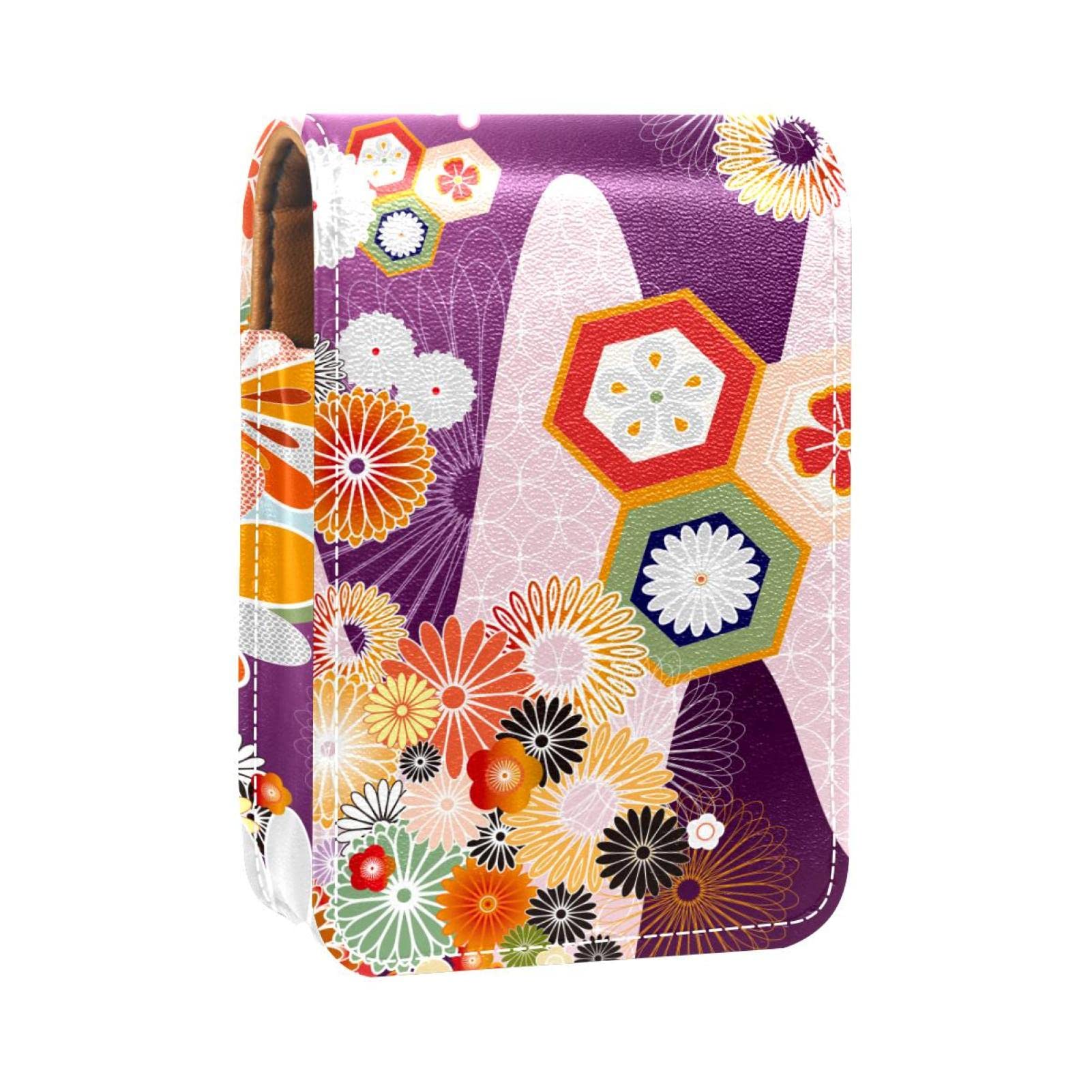 Vintage Cherry Flower Lipstick Case - Portable Makeup Organizer for Travel & Daily Use