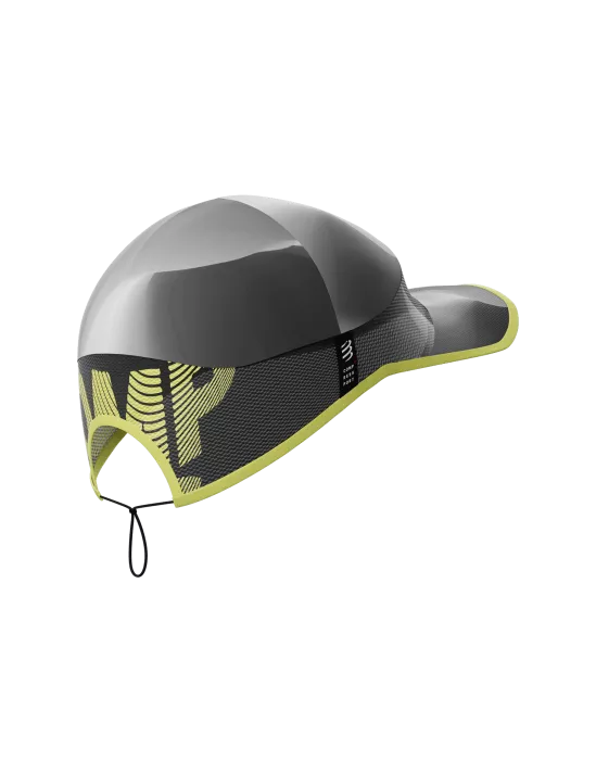 Compressport Unisex Pro Racing Cap - Lightweight, Breathable Running Hat for Men & Women - Black, White, Safety Yellow - Ideal for Marathon, Cycling, Triathlon & Outdoor Sports