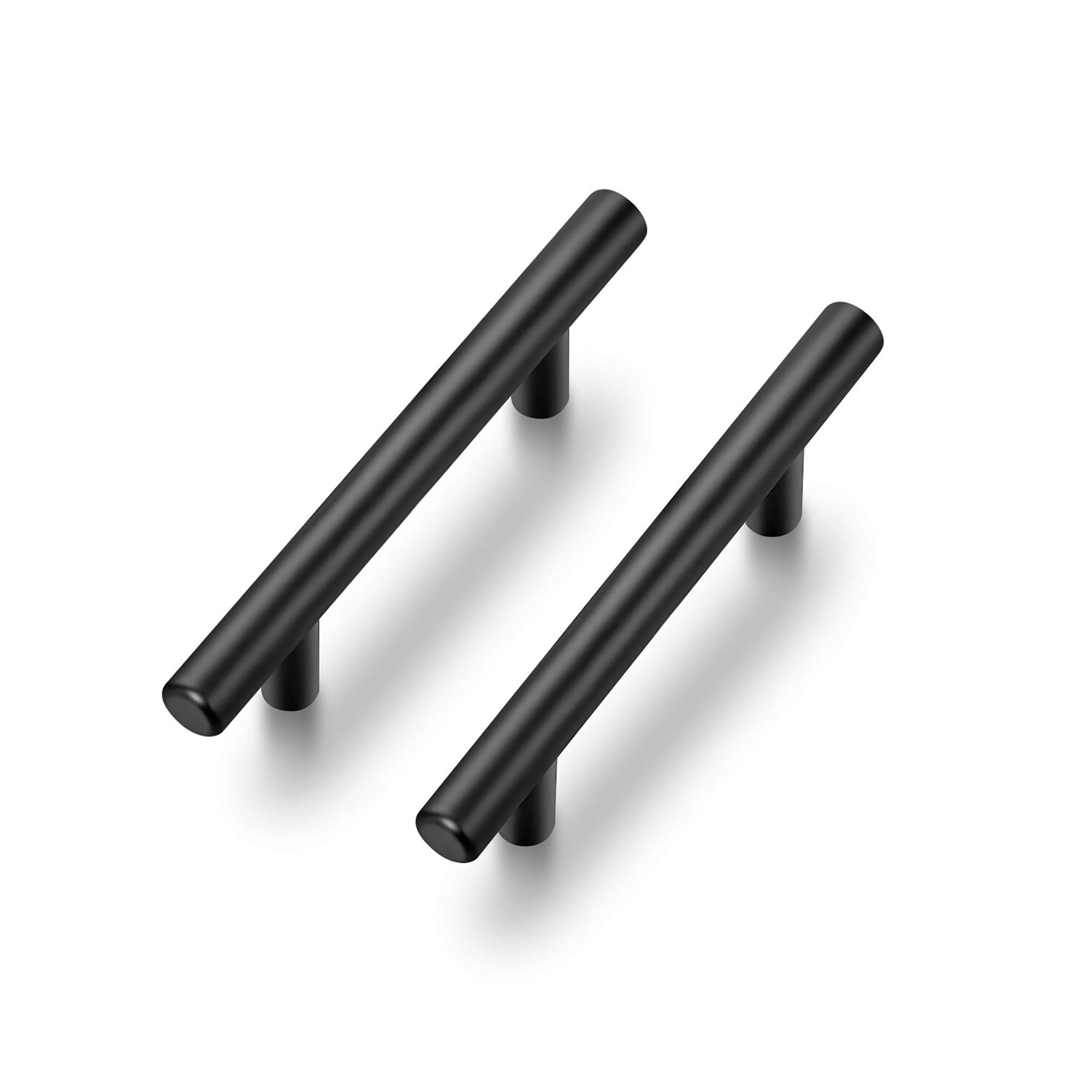 50 Pack 6 Inch Matte Black Stainless Steel Cabinet Pulls - Kitchen Cupboard Handles with 3.75
