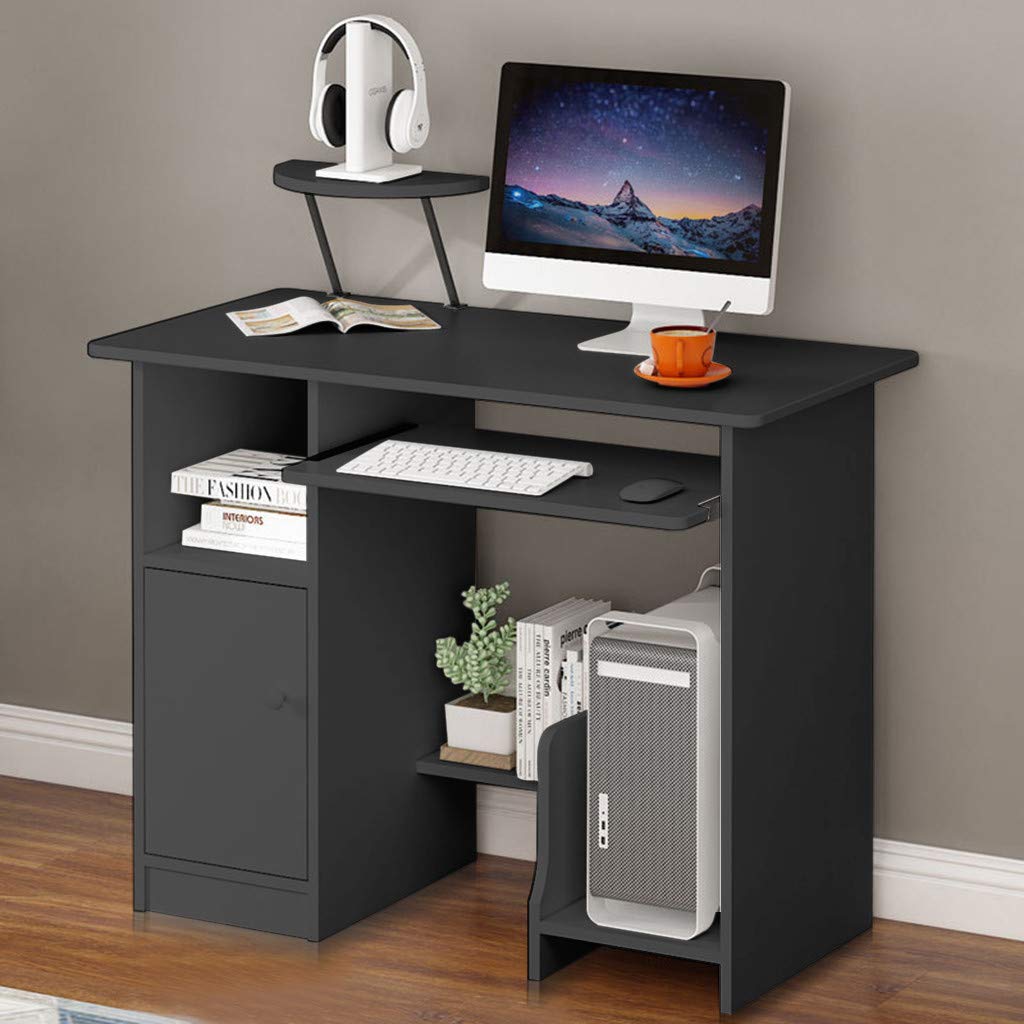 MOMFEI Home Office Computer Desk - Black, Multipurpose Writing Desk for Work & Study, Fast US Shipping - Perfect for Small Spaces, Dorm Rooms & Home Offices