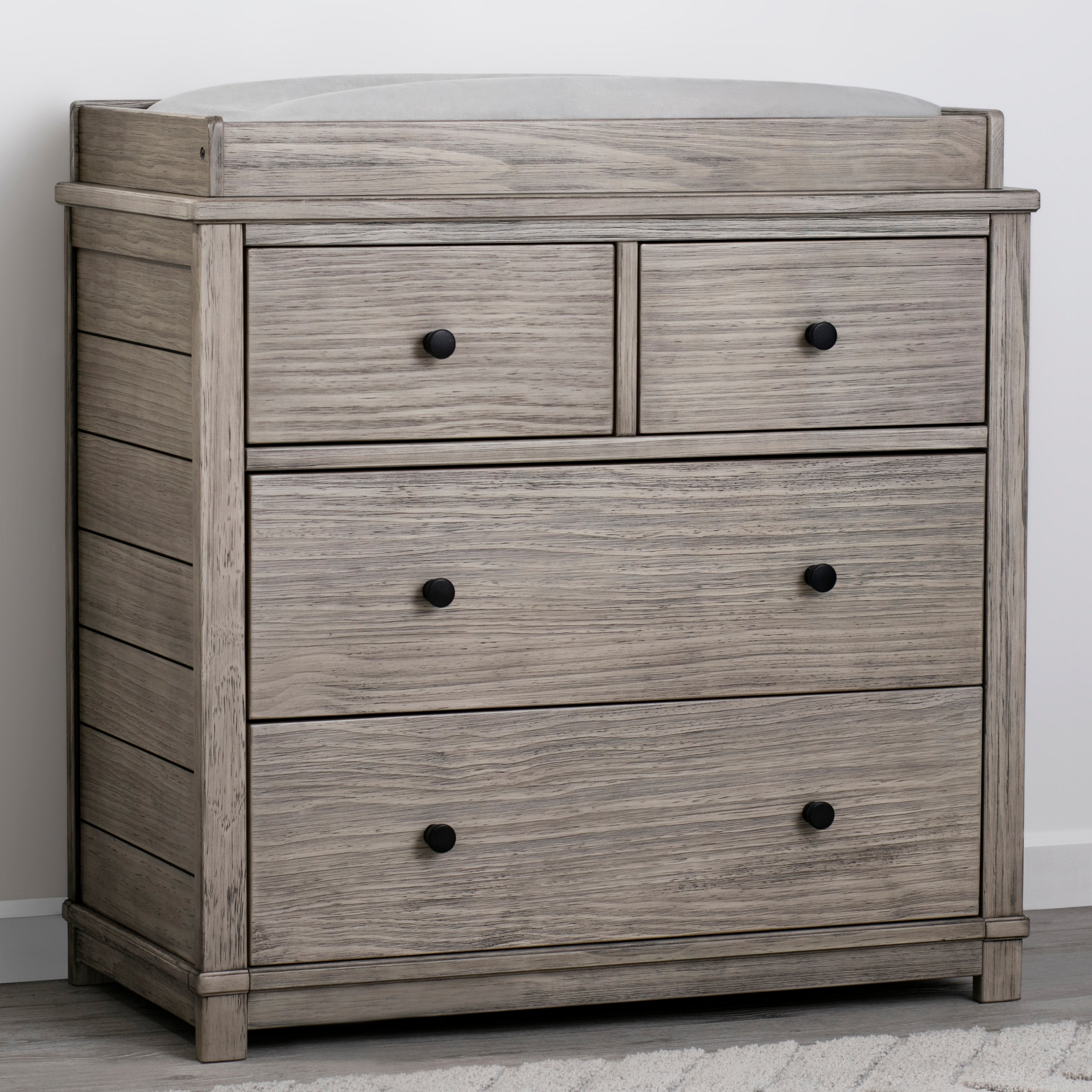 Modern 4-Drawer Baby Dresser with Changing Top & Secure Interlocking Drawers - Perfect for Nursery Organization & Infant Care