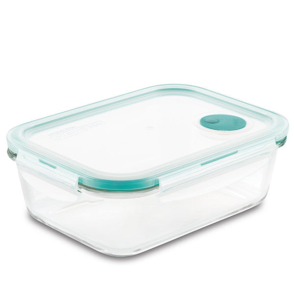 Airtight Leakproof Borosilicate Glass Food Storage Containers with Vent Lids - BPA Free Rectangle Kitchen Organizers for Meal Prep, Leftovers & Pantry Storage