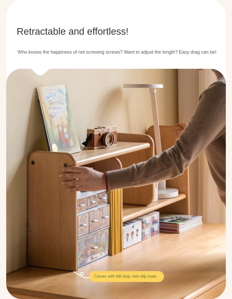 Solid Wood Kids Bookshelf - Beech, Oak, Poplar - Multi-Functional Storage Shelf for Bedroom, Playroom & Nursery Organization
