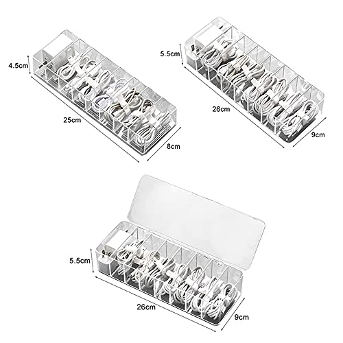Clear Plastic Cable Storage Box - 8 Grid Organizer for Data Cords, Desk Stationery, Makeup, Jewelry & Office Supplies | Perfect for Home, Office & Travel Organization
