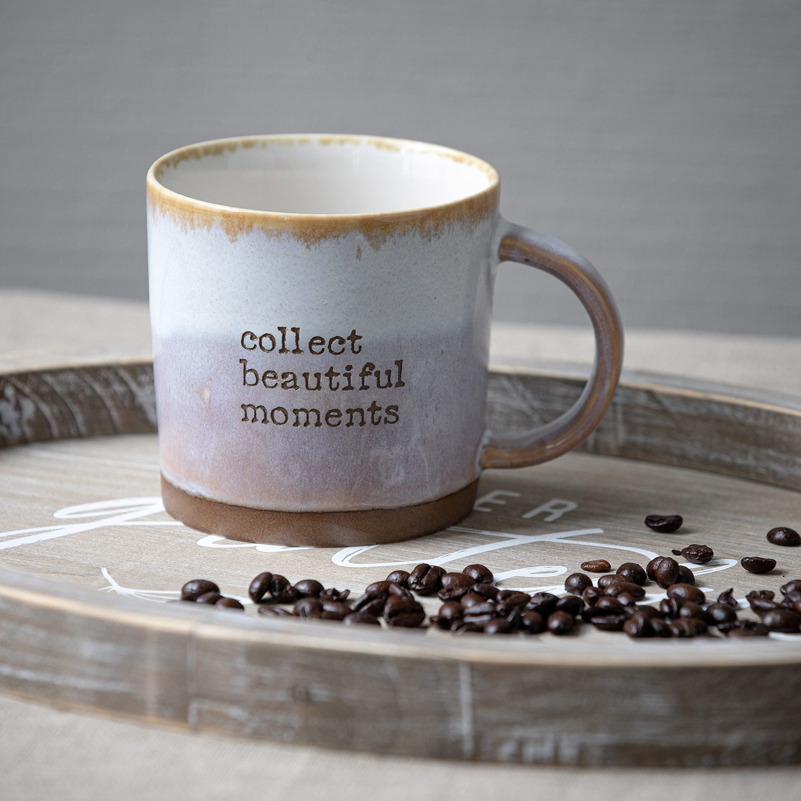 Collective Home Reactive Glaze Ceramic Coffee Mug & Tea Cup - 18oz, Microwave & Dishwasher Safe (Brown) - Perfect for Office, Home, and Gifts