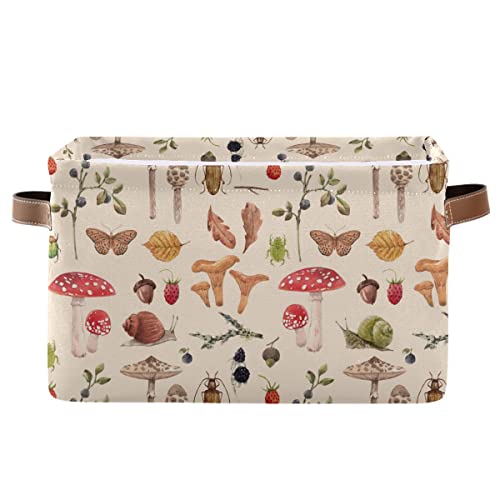 Watercolor Pattern Autumn Mushroom