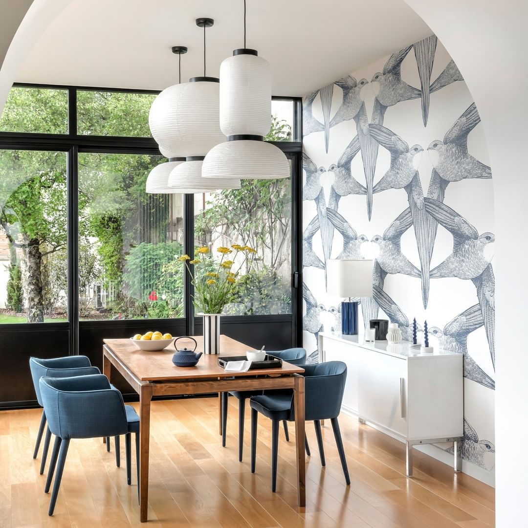 Formakami Pendant Swag Lamp - Modern Paper Shade Hanging Light for Dining Room, Bedroom & Living Room Decor