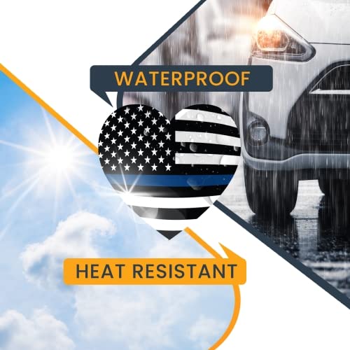 Thin Blue Line American Heart Magnet Decal - 2 Pack 5 Inch Heavy Duty Car Magnet for Truck, SUV - Support Police & Law Enforcement - Made in USA - Perfect for Showing Support on Vehicles, Fridges & Metal Surfaces