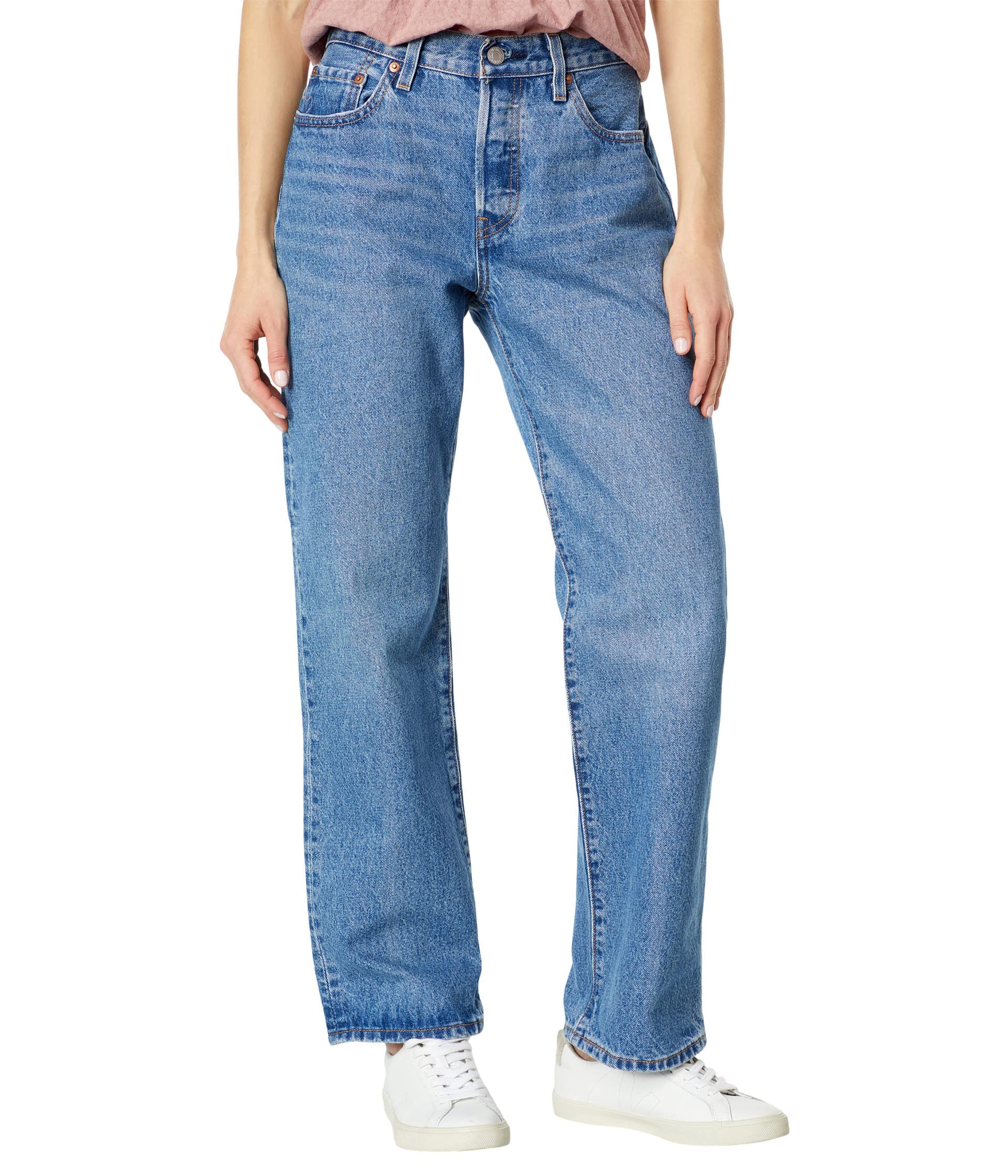 Levi's Women's 501 Original Fit 90s High Rise Straight Leg Jeans - Vintage Denim Pants for Casual Wear, Work & Everyday Outfits