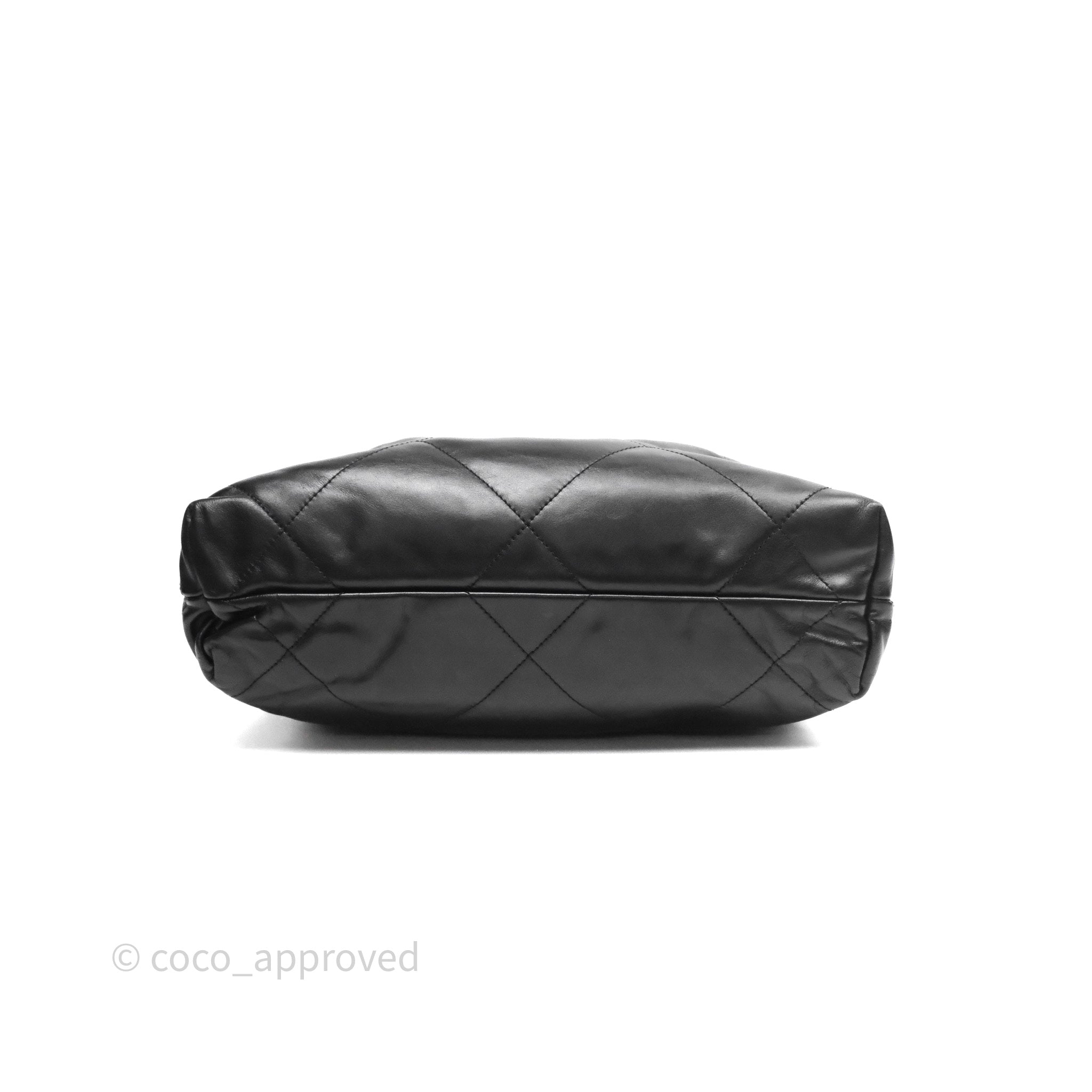 Chanel 22 Small Handbag Black Shiny Calfskin Leather with Aged Gold Hardware - Luxury Shoulder Bag for Women, Perfect for Date Night & Evening Events