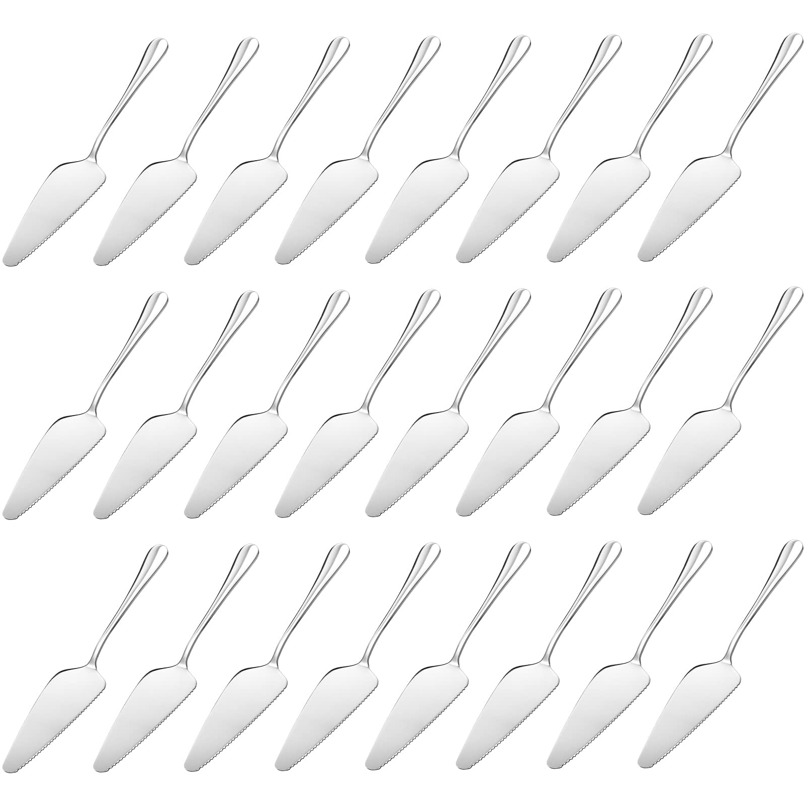 Tosnail 24-Pack Stainless Steel Cake Server Set - Pie Pizza Spatula, Cake Cutter & Slicer for Baking, Dessert Serving & Party Events - Durable Kitchen Utensils for Weddings, Birthdays & Catering