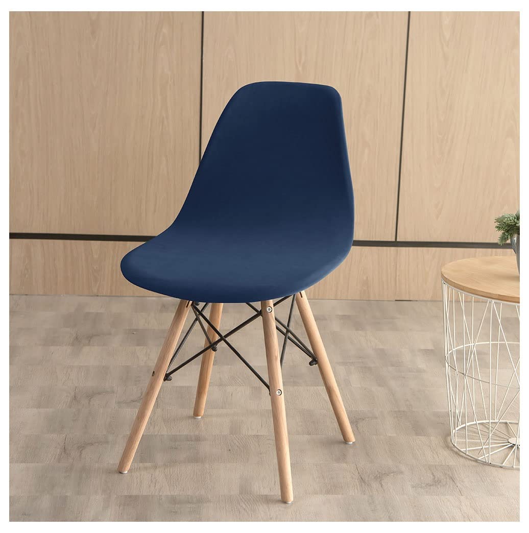 Luxury Velvet Dining Chair Covers Set of 1/2/4/6 - Stretchable Slipcovers for Kitchen, Office, Dining & Living Room - Printed Shell Design Armless Chair Covers (6PCS, Color K) - Perfect for Home Decor, Dinner Parties & Office Seating