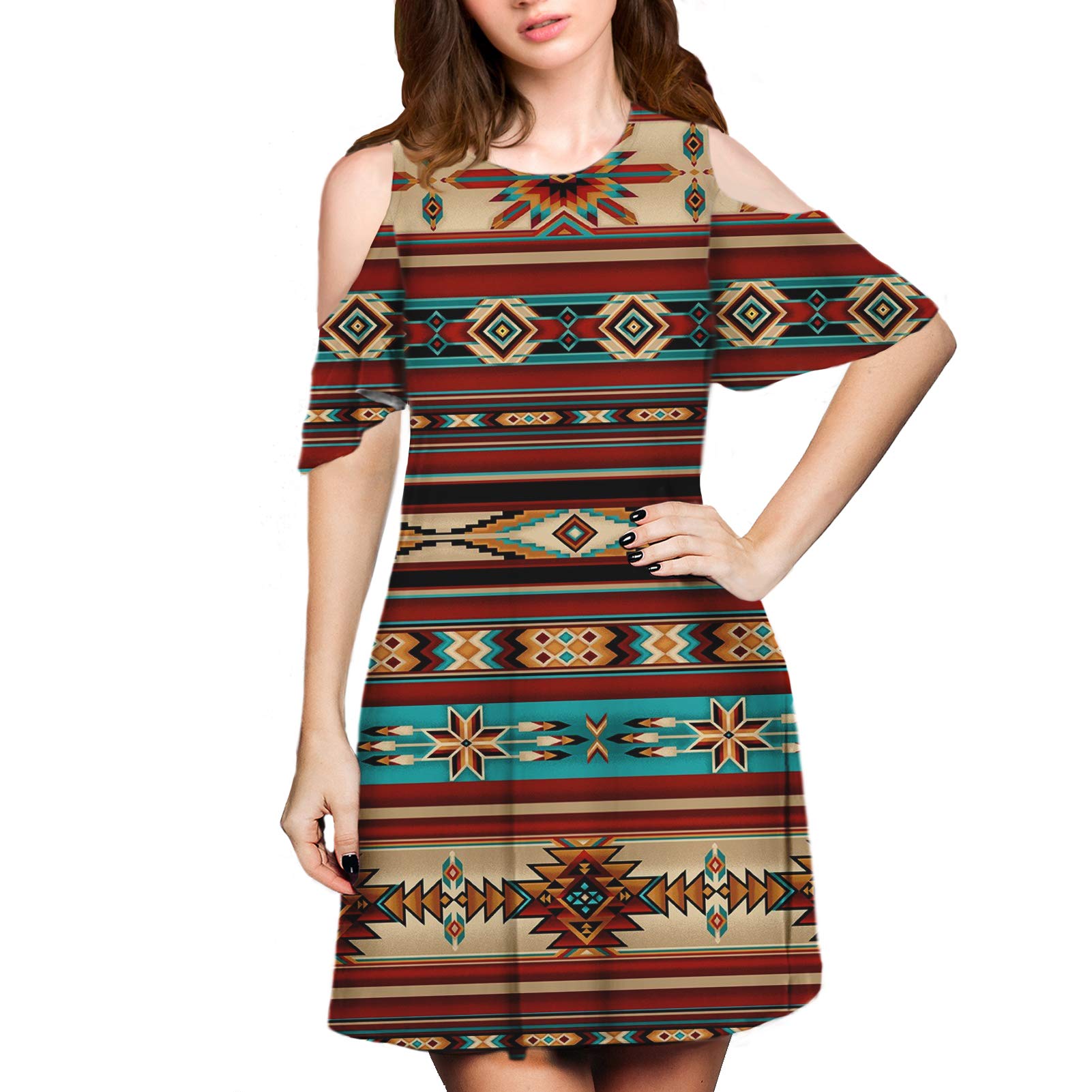 CLOHOMIN Women's Off Shoulder Casual Dress - Comfortable Summer & Autumn Flowy Dress for Beach, Party, and Daily Wear