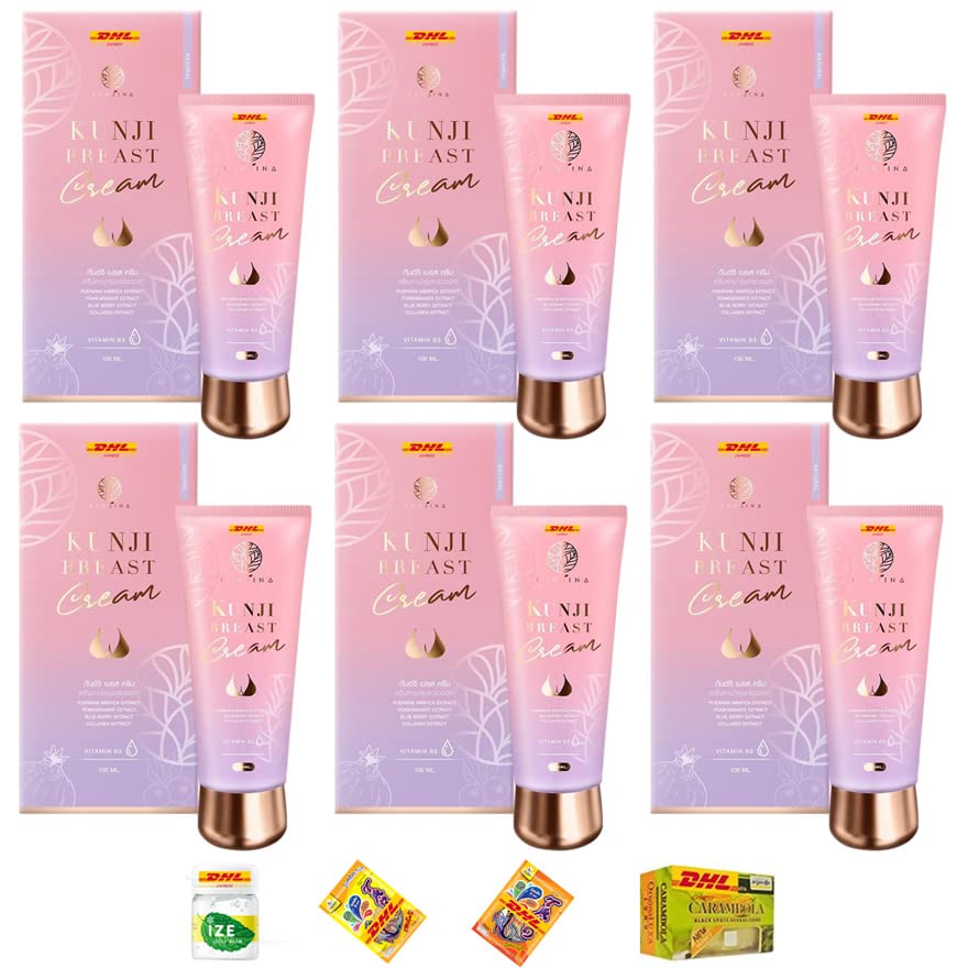 Natural Breast Enlargement Cream for Bigger Bust - 100ml Pueraria Mirifica Enhancement Set (6 Pieces) | DHL Shipping | Plus Free Beauty Gifts - Perfect for Women's Confidence Boost & Intimate Moments