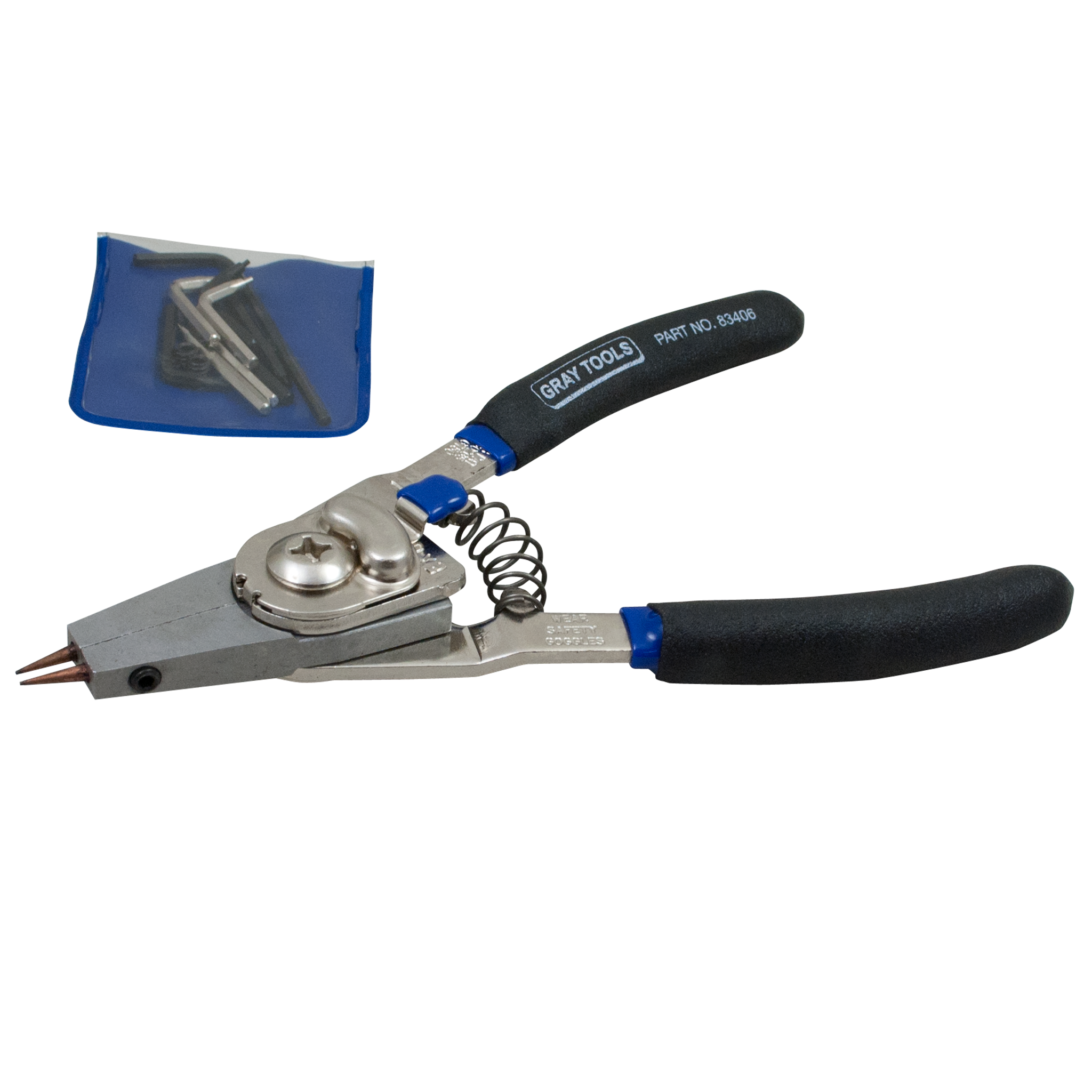 Professional Snap Ring Pliers Set - Internal & External Retaining Ring Pliers for Automotive, Motorcycle & Machinery Repair - Heavy Duty Circlip Pliers Kit with Interchangeable Tips