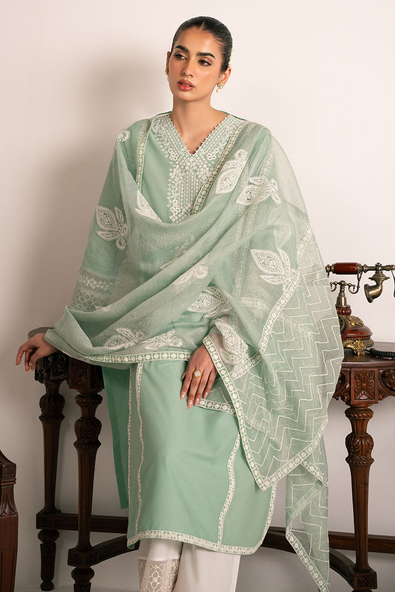 Green Glimmer 2-Piece Set (Shirt & Dupatta) - Elegant Ethnic Outfit for Women, Perfect for Weddings, Festivals & Special Occasions