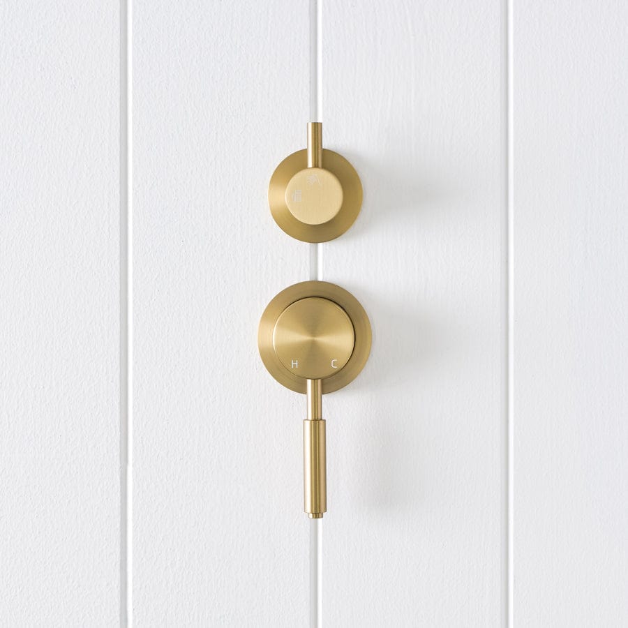 Premium Melbourne Diverter Mixer Tap - Brushed Brass Finish - Perfect for Bathroom & Kitchen Faucet Upgrade | Modern Water Control Solution for Sinks & Showers
