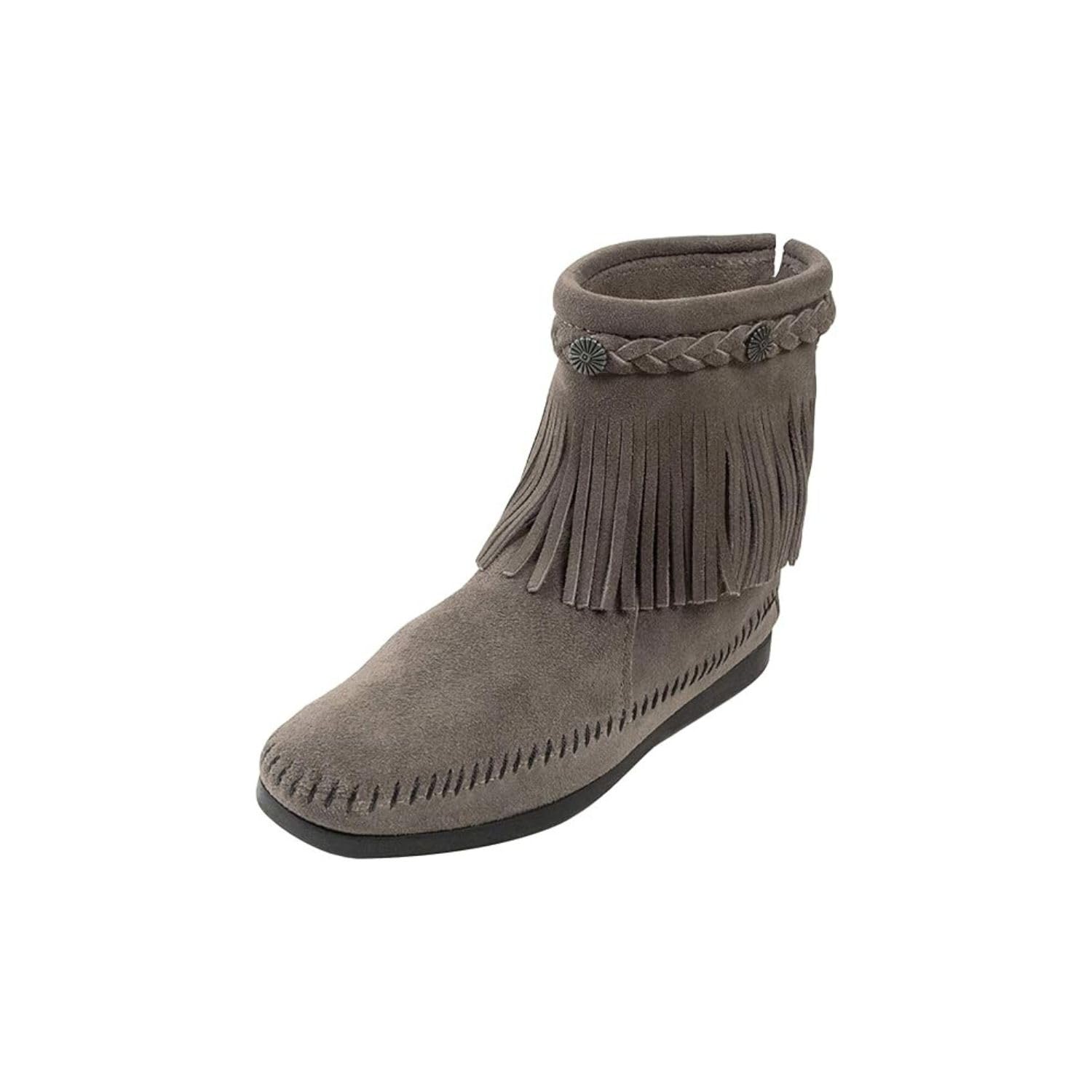 Minnetonka Women's High Top Back Zip Boots - Genuine Leather Ankle Booties for Women | Comfortable & Stylish Western Boots | Perfect for Casual Outfits, Fall Fashion & Country Music Festivals