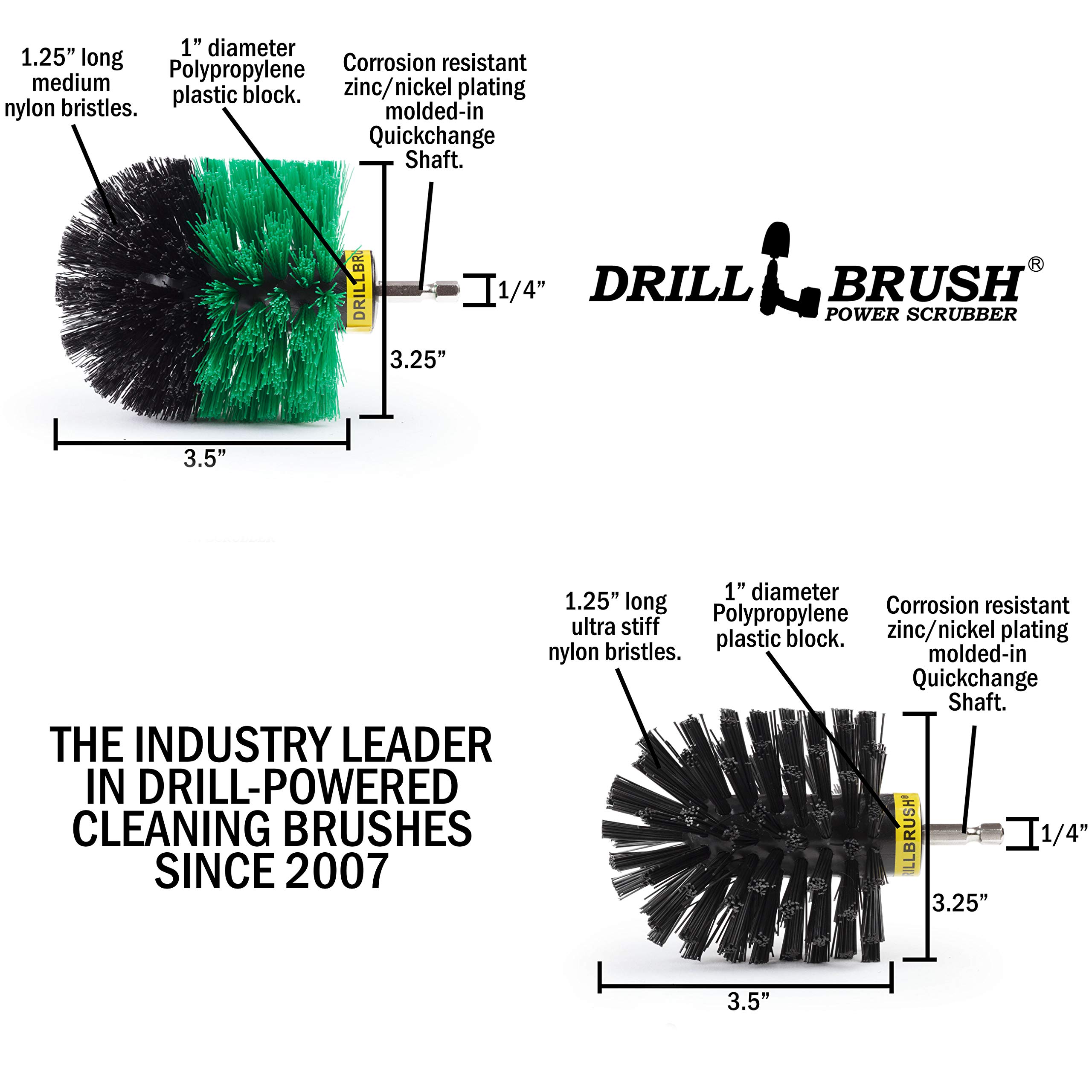 Power Spinning Tub & Tile Scrubber - 2 Brush Combo for Shower, Grout, and Bathroom Deep Cleaning | Perfect for Bath Tubs, Showers, and Tile Surfaces