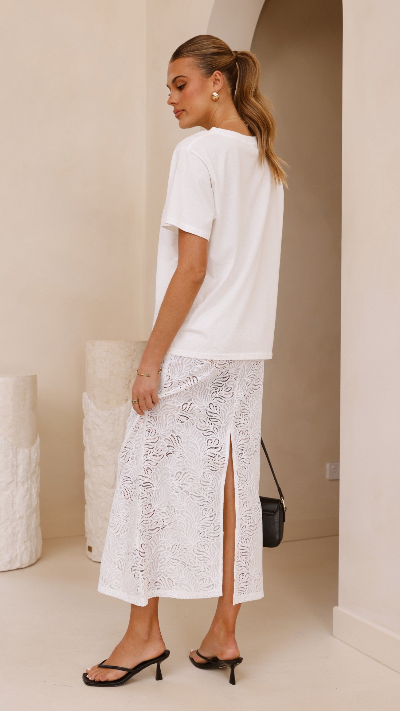 Elegant White Louisa Lace Maxi Skirt for Women - Boho Summer Beach Dress, Perfect for Weddings, Parties & Vacation Outfits