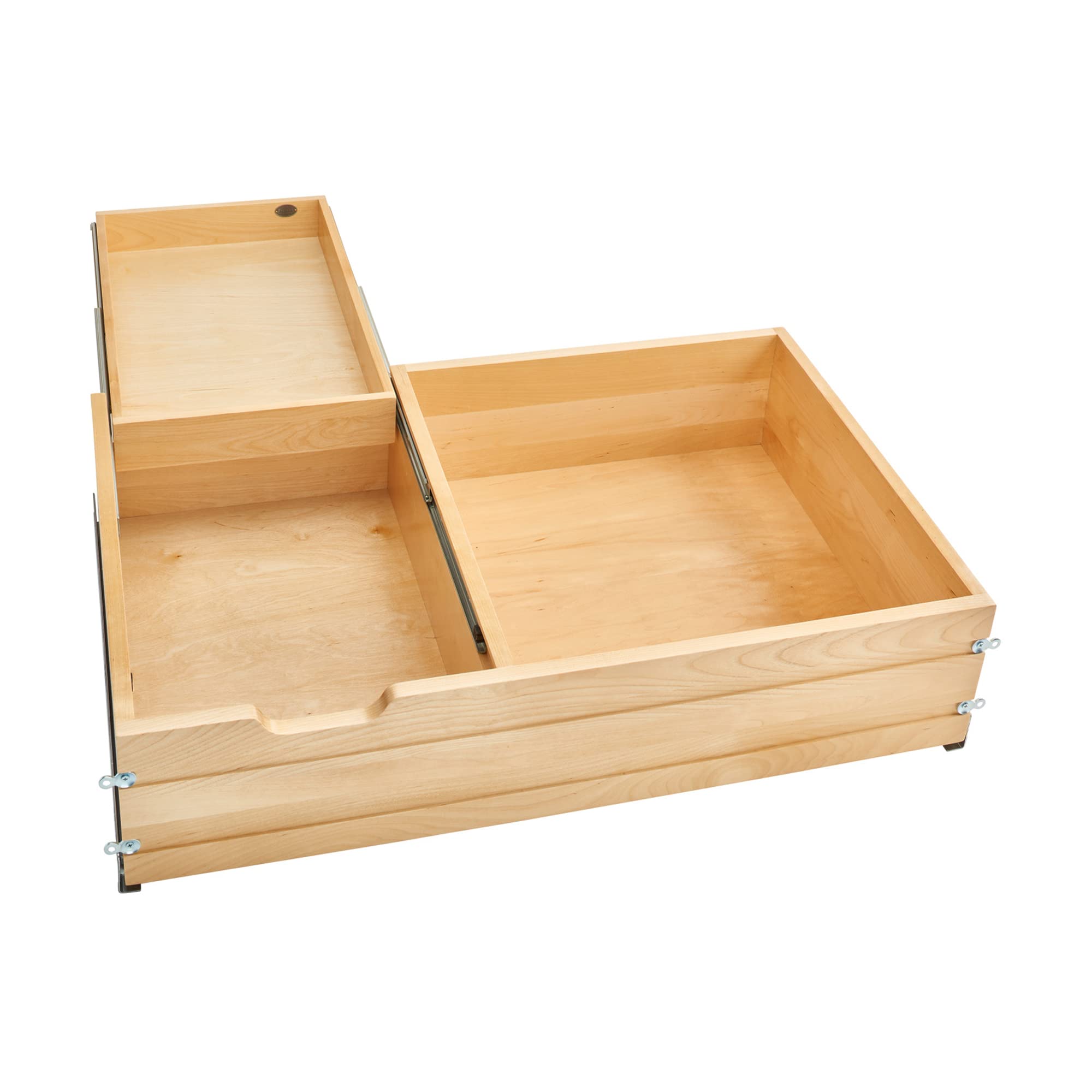 Rev-A-Shelf 34.5 Inch Frameless Tiered Deep Drawer Organizer with Soft Close Slides - Perfect for Tall Pots, Appliances & Kitchen Storage - Ideal for Pantry, Cabinets & Home Organization