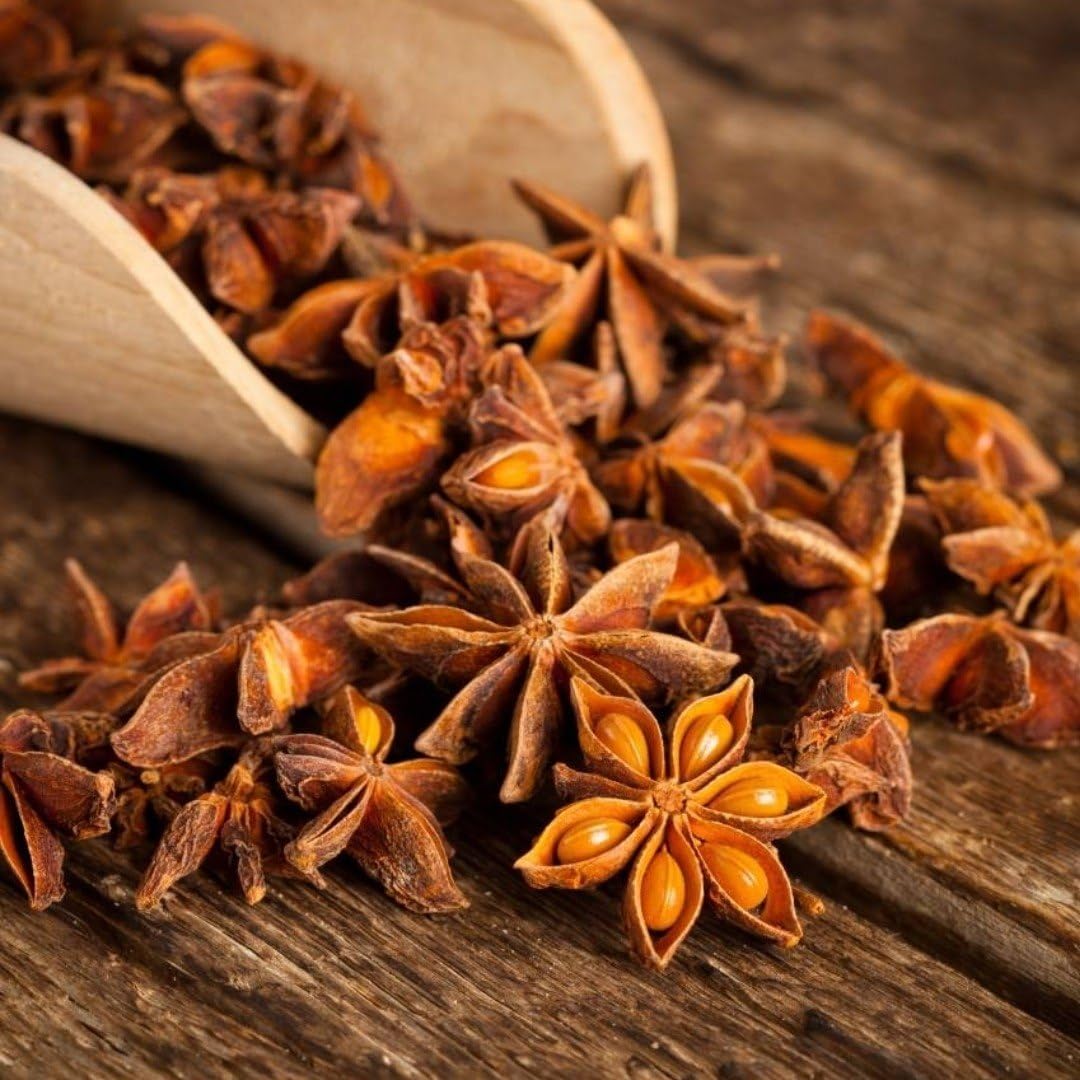Organic Star Anise Whole Spice - 4 Ounces | Premium Natural Chakri Pool Aniseed | Perfect for Baking, Tea, Mulled Wine & Asian Cuisine