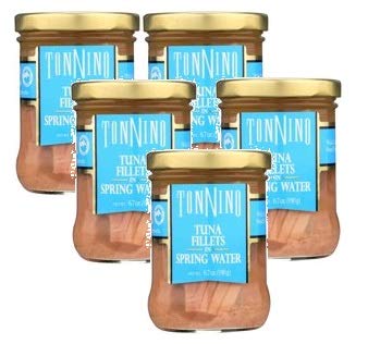 Premium Tonnino Tuna Fillets in Spring Water - 6.7 oz Jar (Pack of 5) - Wild Caught, High Protein, Keto & Paleo Friendly - Perfect for Salads, Sandwiches & Healthy Meal Prep
