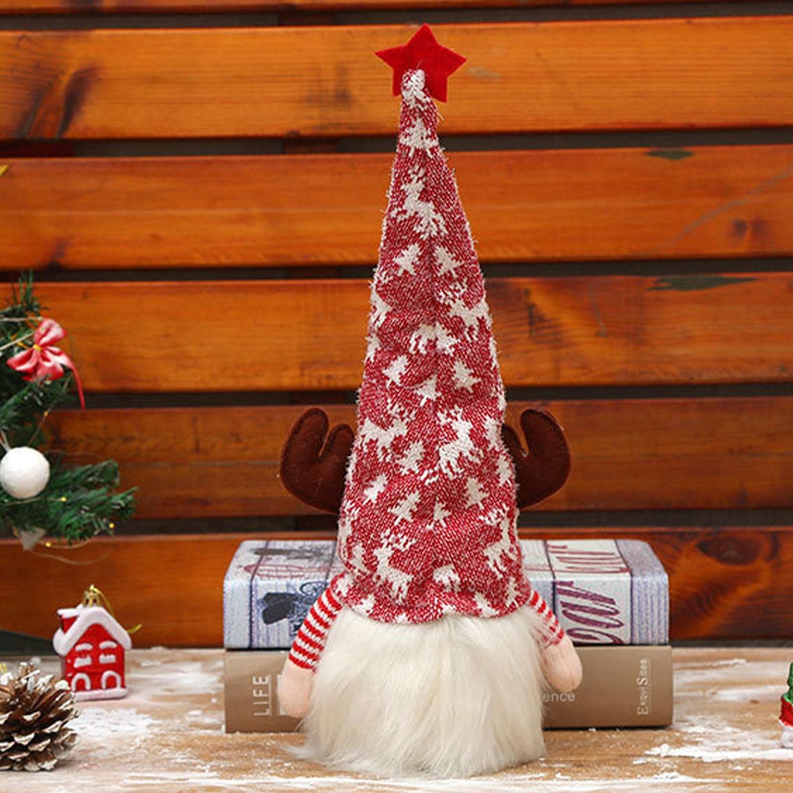 Naysku Swedish Lights - Handmade Faceless Doll Figurines & Tomte Plush Santa Ornaments for Christmas Tree Decor - Perfect Holiday Home Decor, Scandinavian Gift & Cozy Winter Decoration