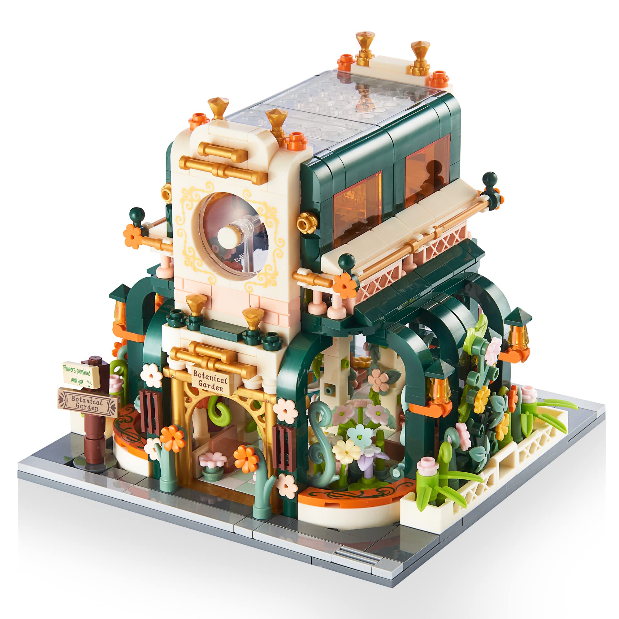 HI-REEKE Flower House Building Blocks Set - 867PCS Greenhouse Botanical Garden House Kit, Creative STEM Toy for Kids Boys & Girls Ages 6-12 (Lego Compatible) - Perfect for Birthday Gifts, Educational Play & Indoor Gardening Fun