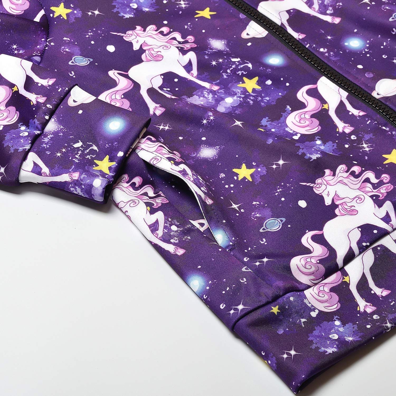 Girls Unicorn Hoodie with Zipper & Pockets - Cute Zip Up Sweatshirt for Kids | Perfect for School, Playdates & Outdoor Activities
