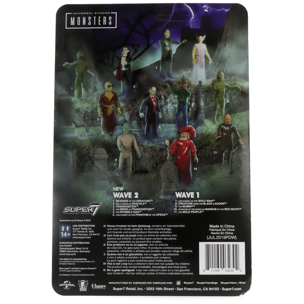 Bride of Frankenstein Universal Monsters Wave 2 ReAction Figures - Collectible Horror Movie Action Figures for Display & Halloween Decor