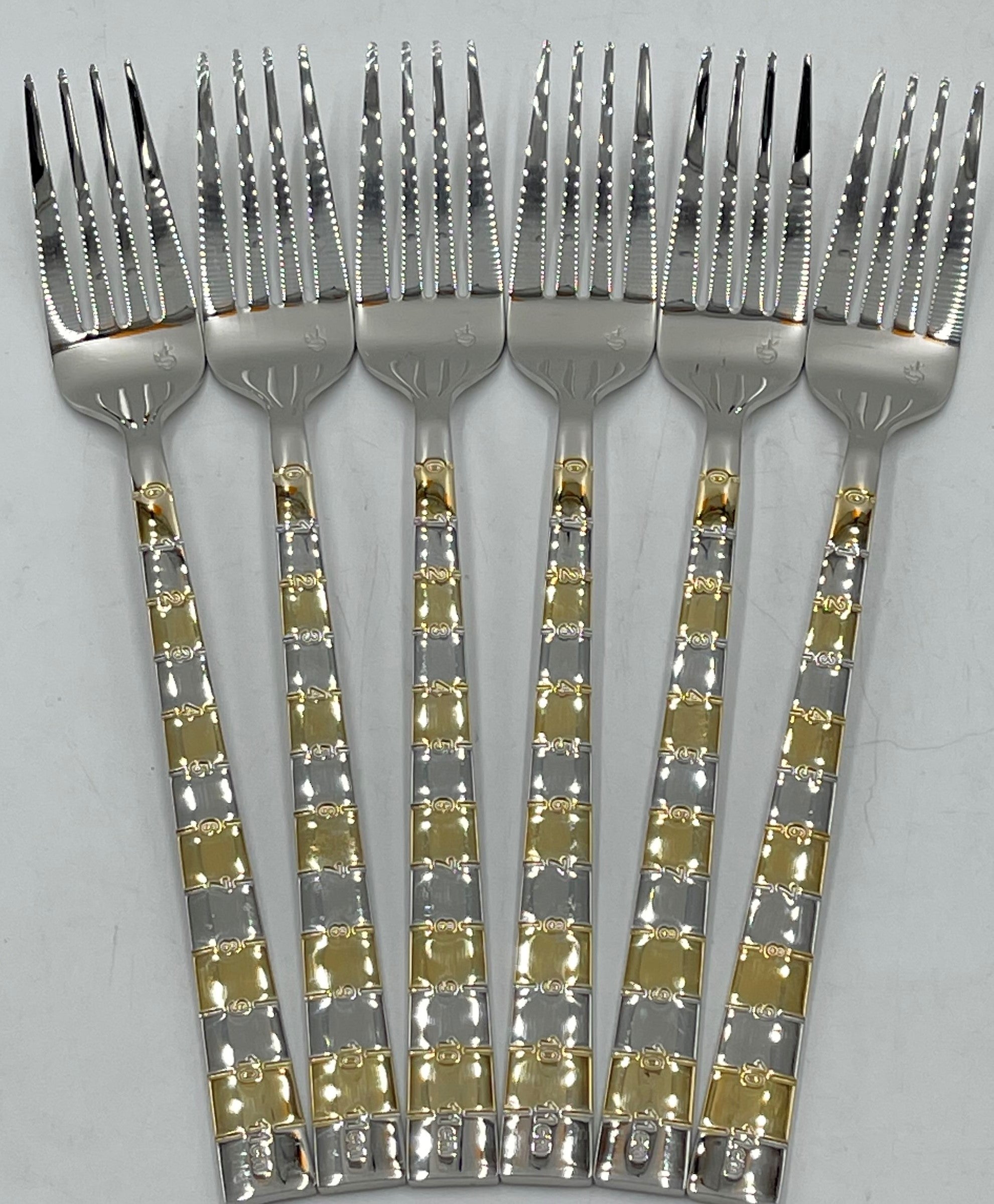 6-Piece Elegant Gold/Silver Dinner Fork Set - Perfect for Formal Dining, Parties & Home Entertaining