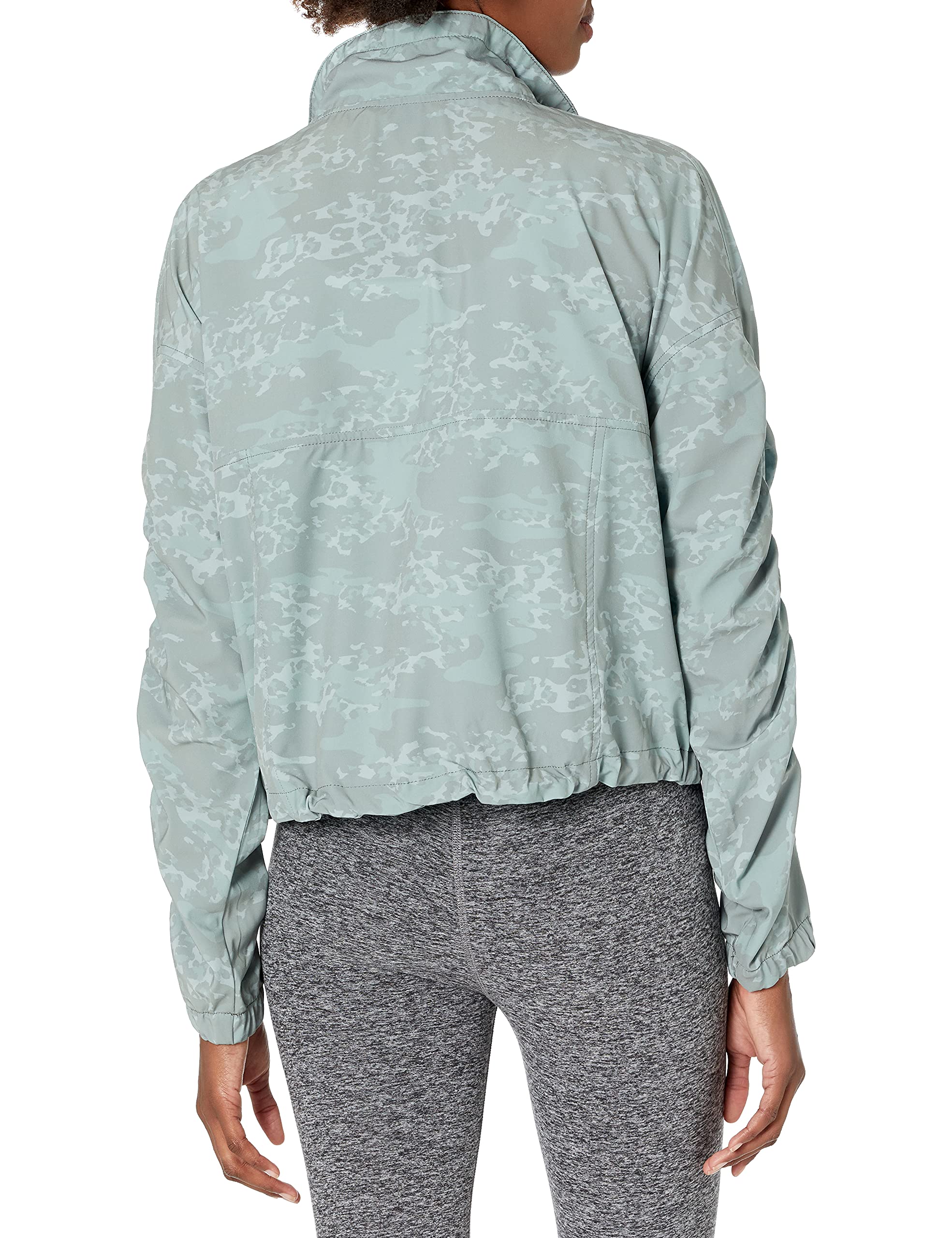 Calvin Klein Performance Women's Print Funnel Neck 1/2 Zip Pullover Sweater with Ruched Sleeves - Athletic Workout & Casual Wear Top for Gym, Running, and Everyday Fashion