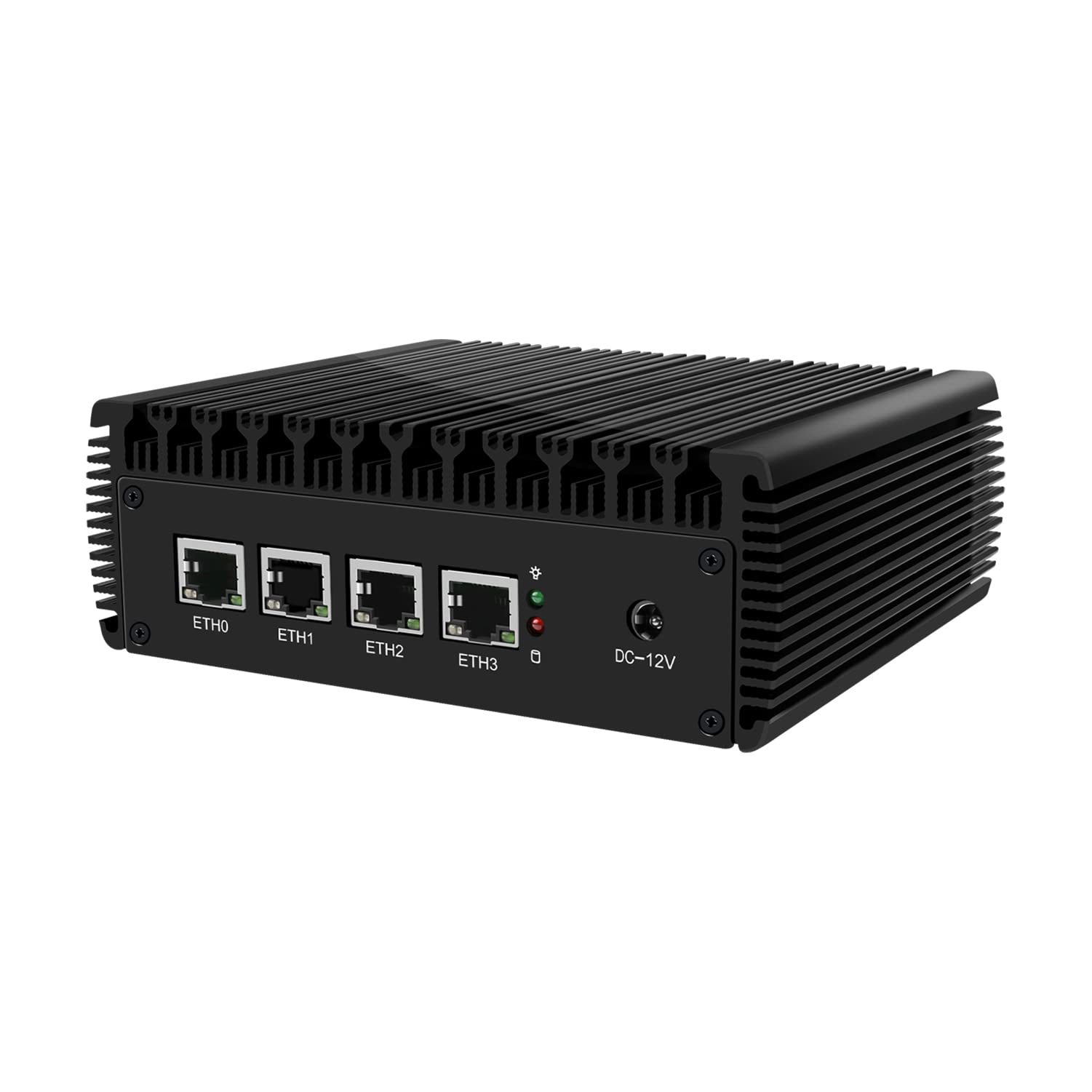 HUNSN RJ02f Mini PC Firewall Appliance - Intel N5105 Quad-Core, 4x 2.5GbE I225-V Ports, AES-NI VPN Router - Barebone System (No RAM/Storage/OS) for Home Network Security, Small Business Firewall & VPN Server