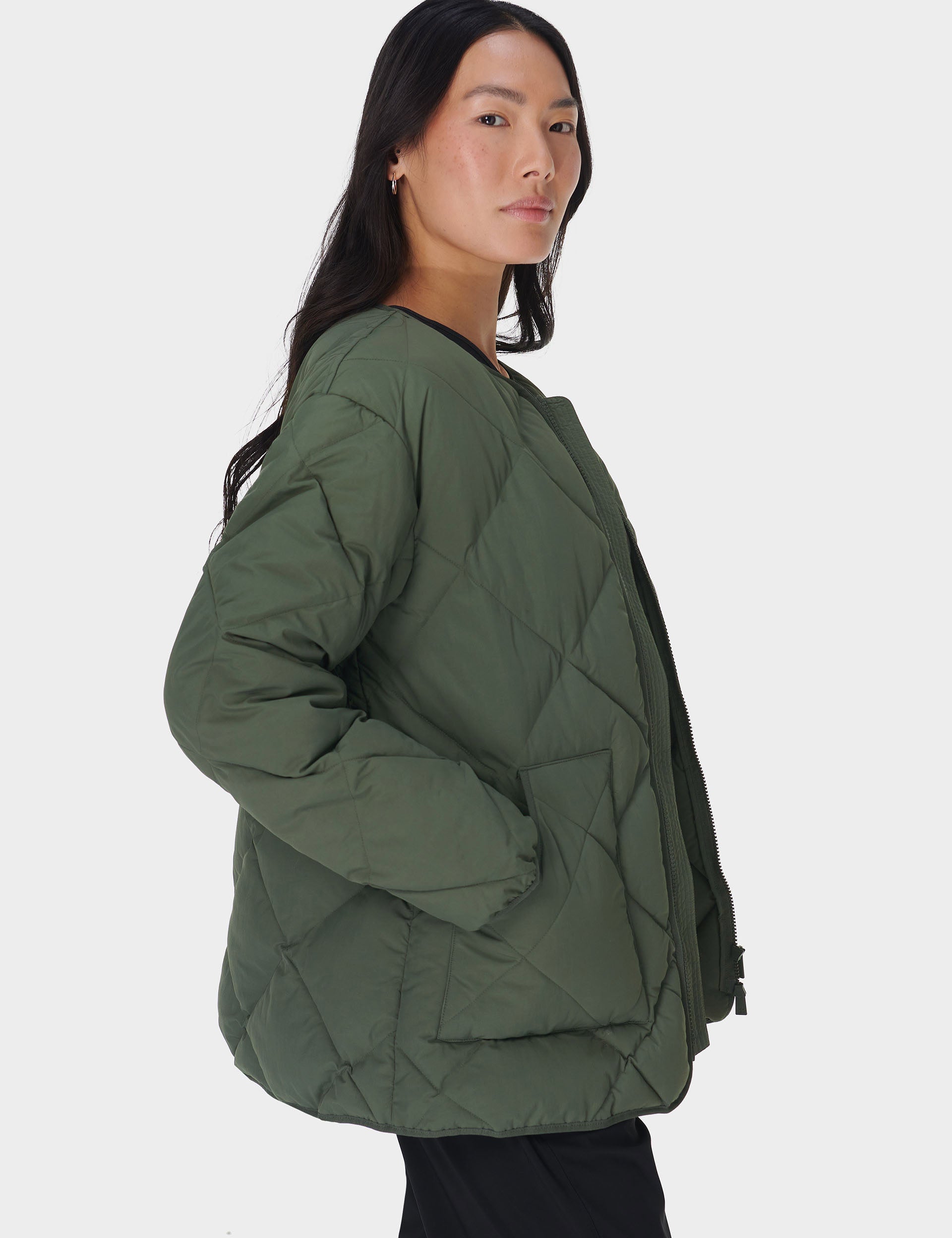 On The Move Quilted Jacket for Women - Stylish Ivy Green Lightweight Outdoor Coat | Perfect for Hiking, Travel & Everyday Wear