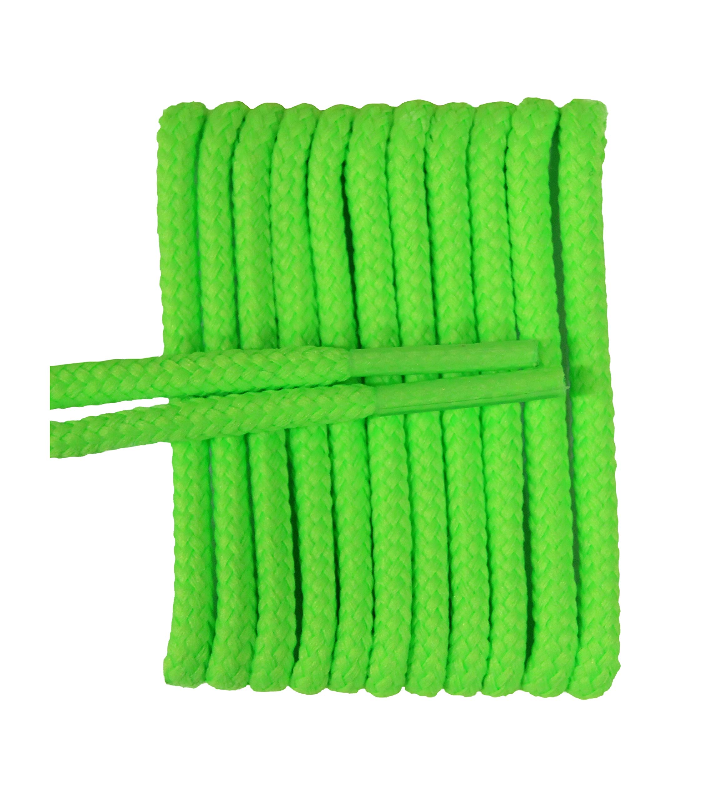 FeetPeople Round Boot & Shoe Laces - 72 Inch Neon Green (2 Pairs) | Durable & Stylish for Hiking Boots, Work Shoes & Casual Sneakers