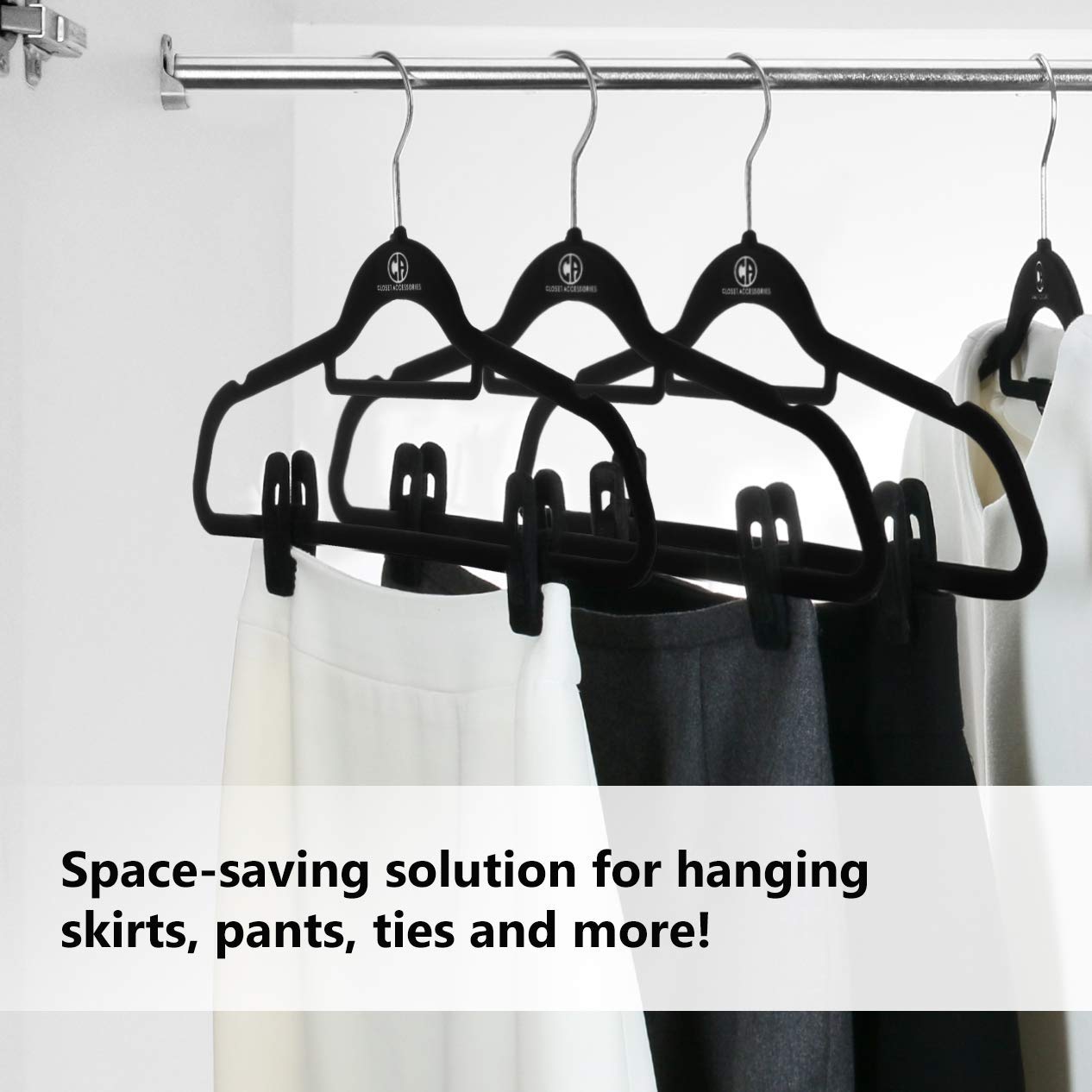 20 Pack Velvet Hanger Clips for Velvet Hangers - Durable Pant & Skirt Hangers with Secure Clips for Baby Clothes, Ideal for Nursery, Closet & Wardrobe Organization