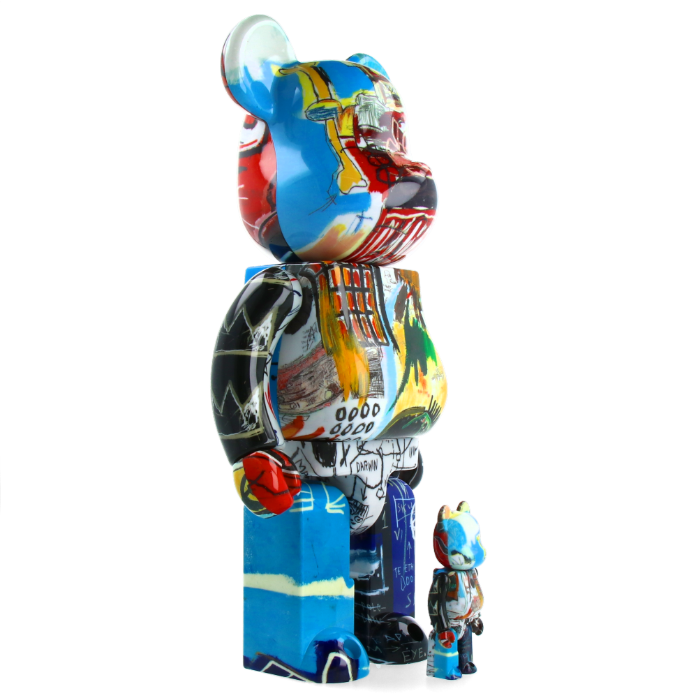 400% + 100% Bearbrick Jean Michel Basquiat Special Edition Collectible Art Toy - Limited Edition Designer Vinyl Figure for Home Decor & Art Collection