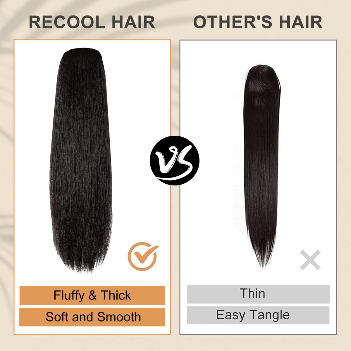 RECOOL Clip-in Ponytail Hair Extensions 16