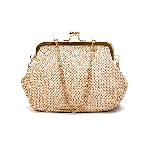 Stylish Women's Straw Woven Shoulder Bag - Small Crossbody Messenger Purse for School, Evening & Shopping | Perfect for Casual Outings, Beach Trips & Daily Use
