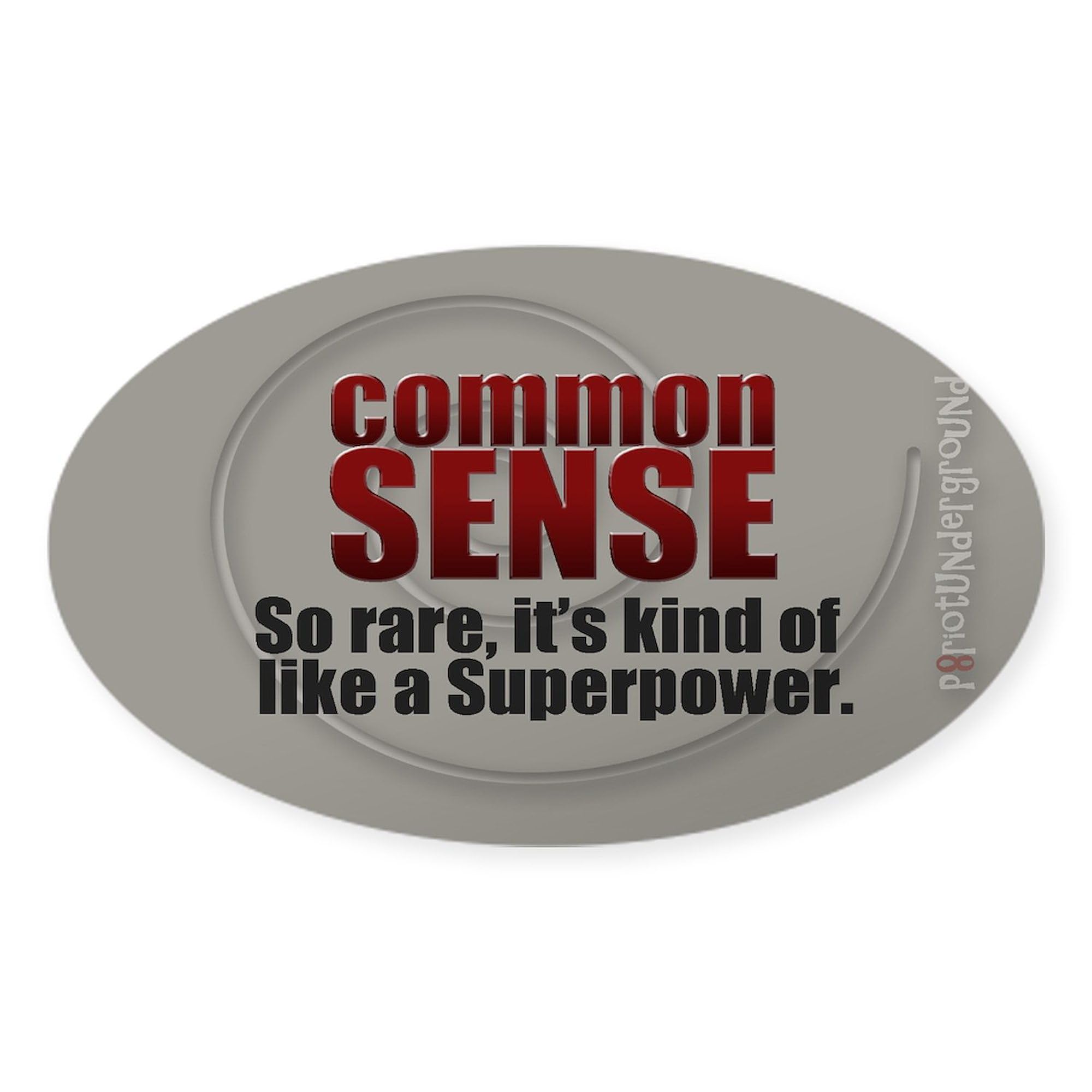 Common Sense Oval Bumper Sticker - Car & Laptop Decal