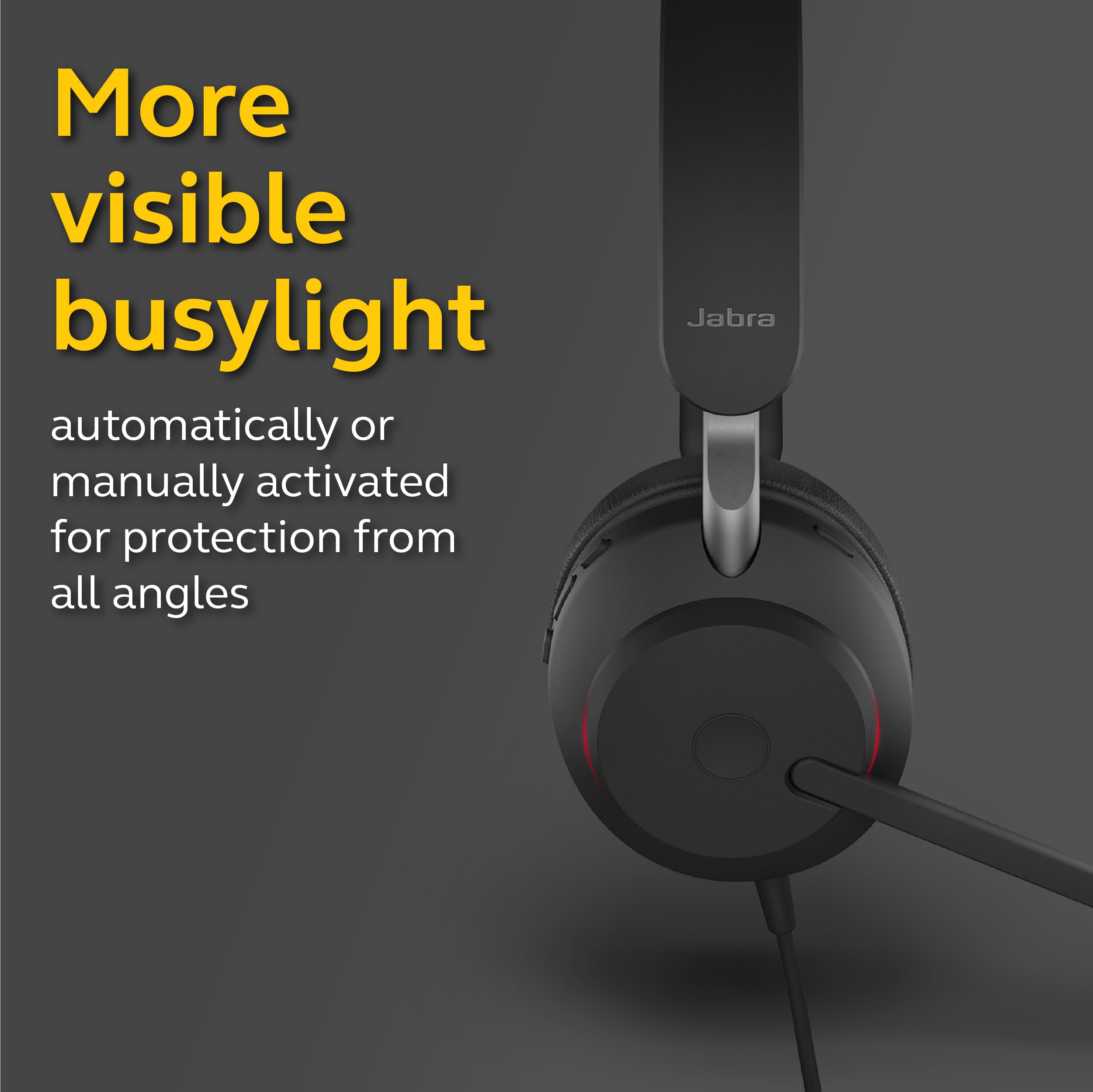 Jabra Evolve2 40 MS Wired Headphones with USB-A - Mono Black Office Headset for Telework, Calls & Music | All-Day Comfort & Passive Noise Cancelling | MS-Optimized USB Connection | Perfect for Remote Work, Video Conferencing & Online Learning