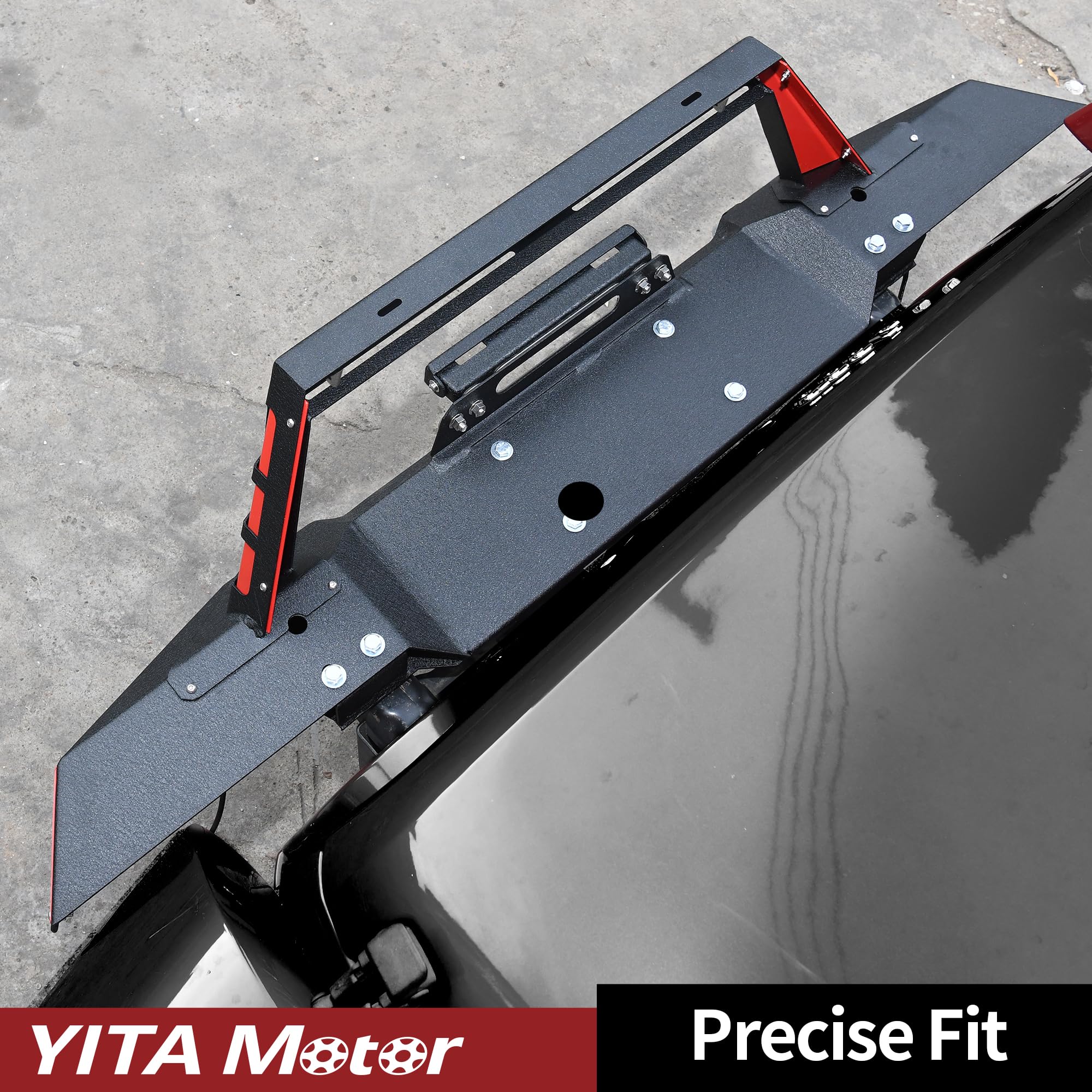 YITAMOTOR Heavy Duty Front Bumper for 2007-2018 Jeep Wrangler JK & JKU Unlimited - Rock Crawler Off-Road Bumper with Winch Plate, LED Lights, D-Rings & License Plate Bracket | Perfect for Off-Roading, Rock Crawling & Jeep Modifications