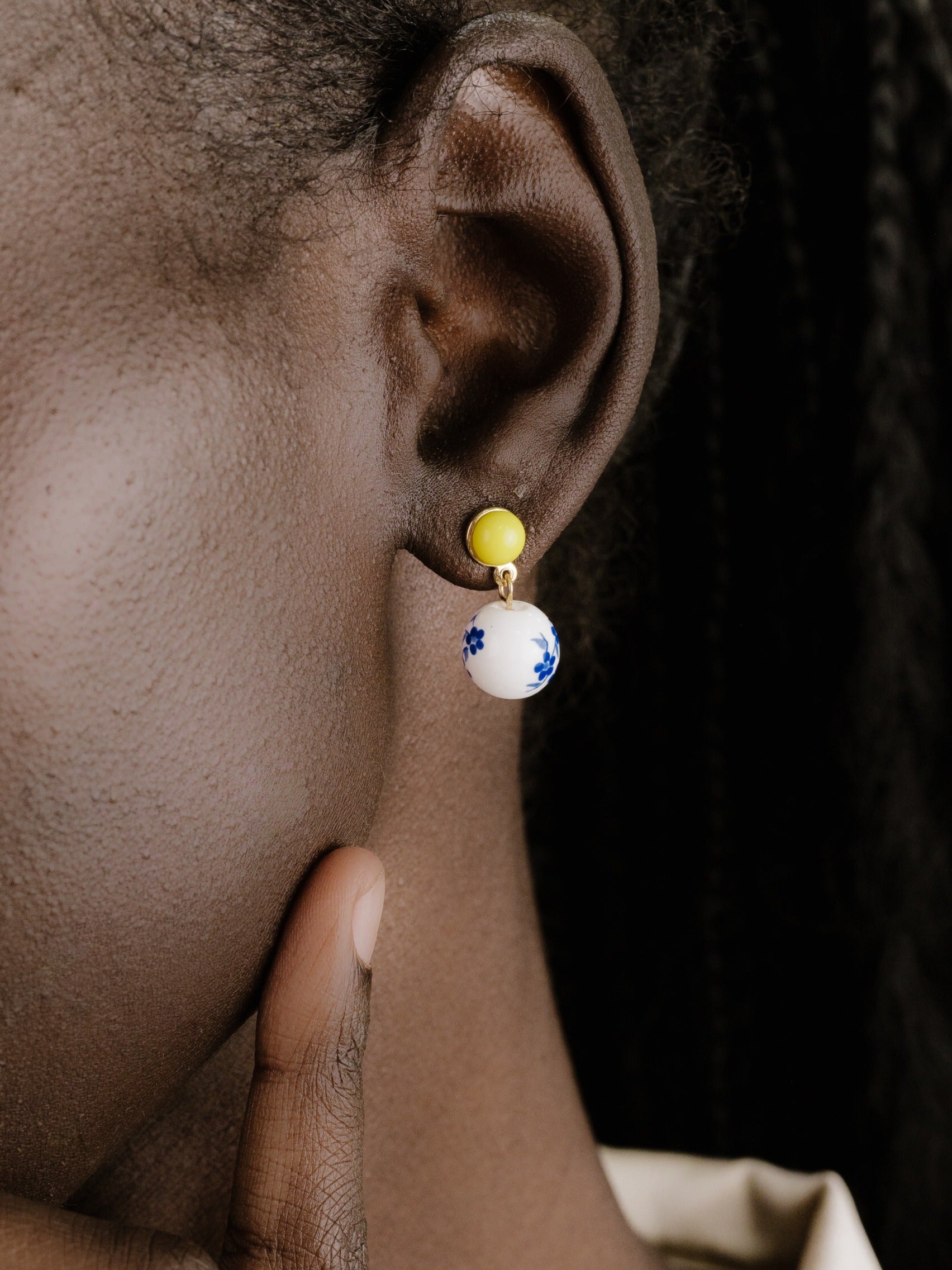Indigo Floral Drop Earrings for Women - Handmade Bohemian Dangle Earrings - Perfect for Weddings, Parties & Everyday Wear