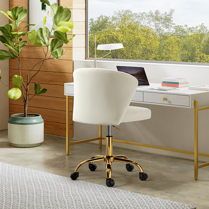 Premium Chandra Velvet Office Chair - Ergonomic Executive Desk Chair with Lumbar Support for Home & Office Workspaces - Comfortable Modern Computer Chair for Long Hours of Sitting